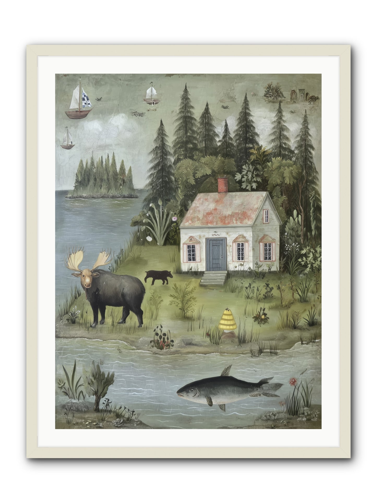 Shore Sanctuary -- Framed Print - White 30x40