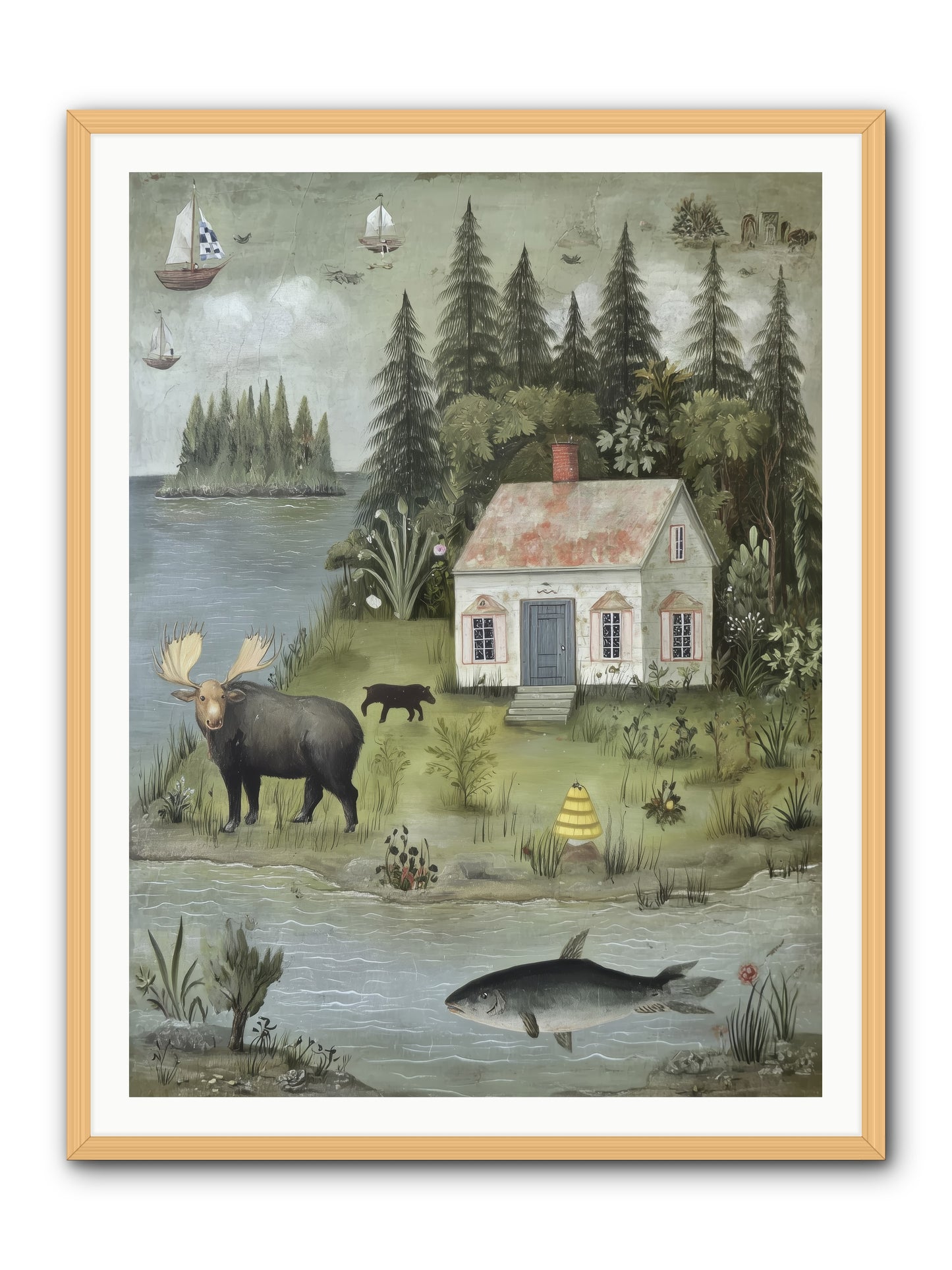Shore Sanctuary -- Framed Print - Natural 36x48