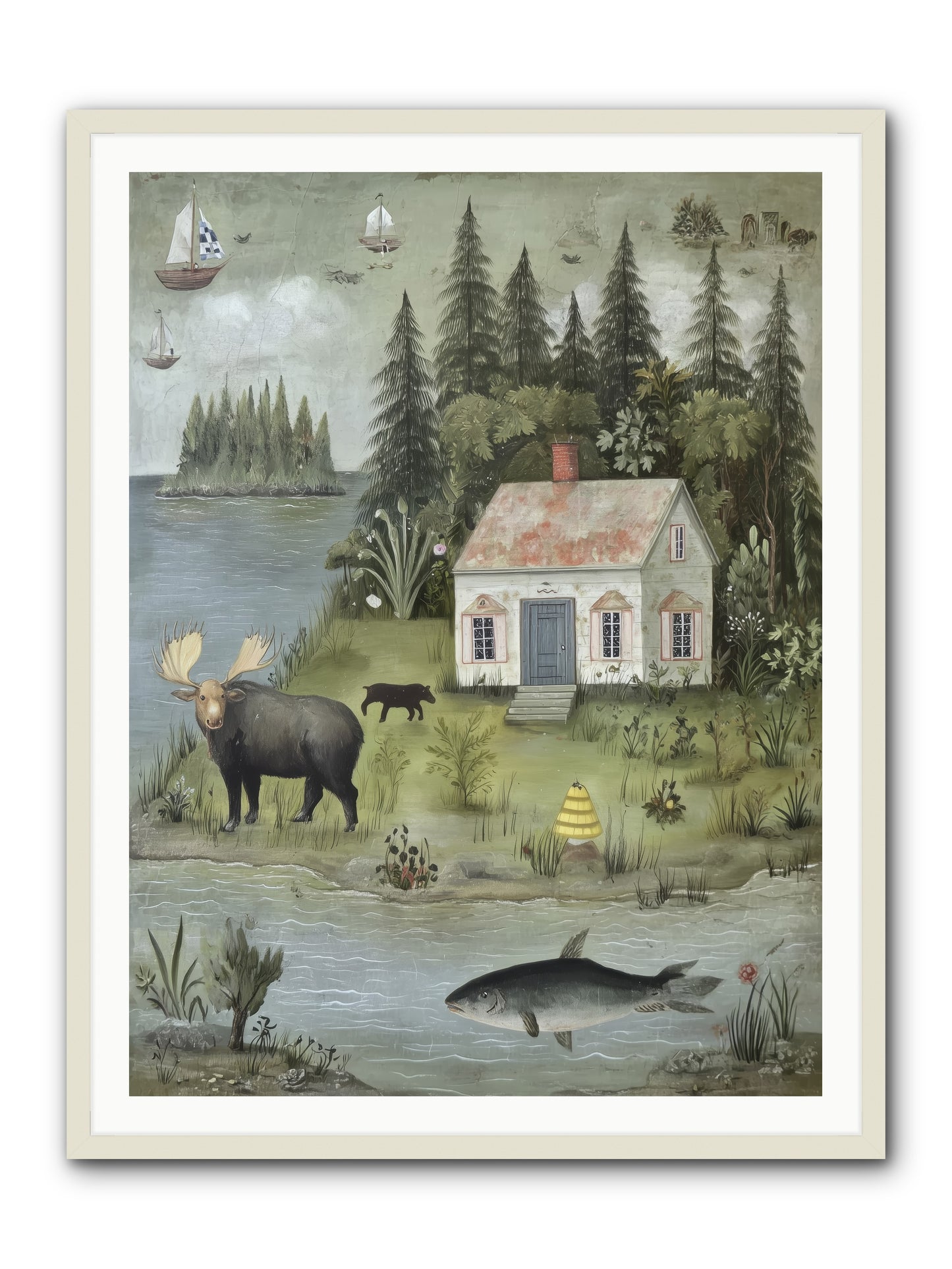 Shore Sanctuary -- Framed Print - White 36x48