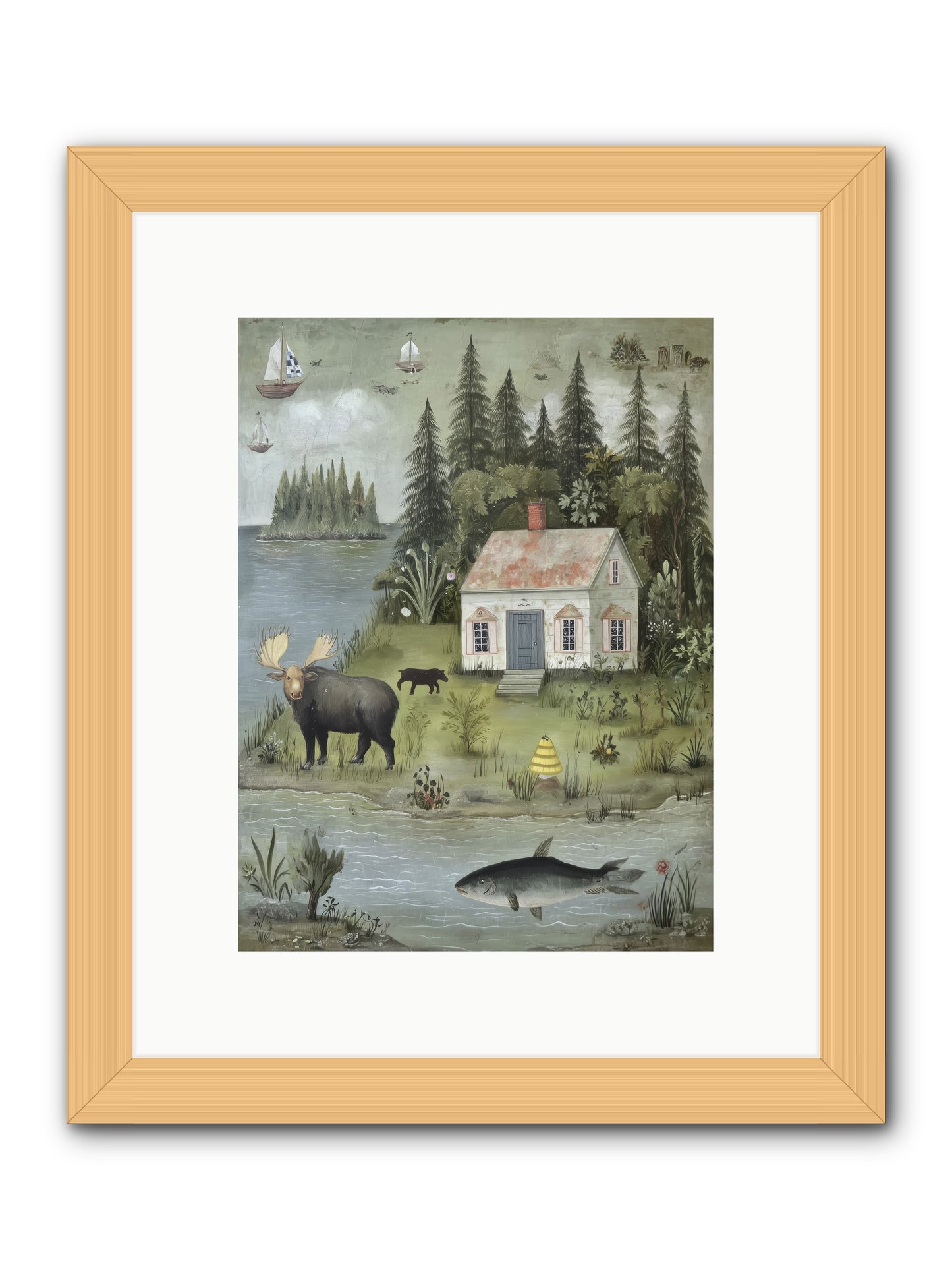 Shore Sanctuary -- Framed Print - Natural 9x12