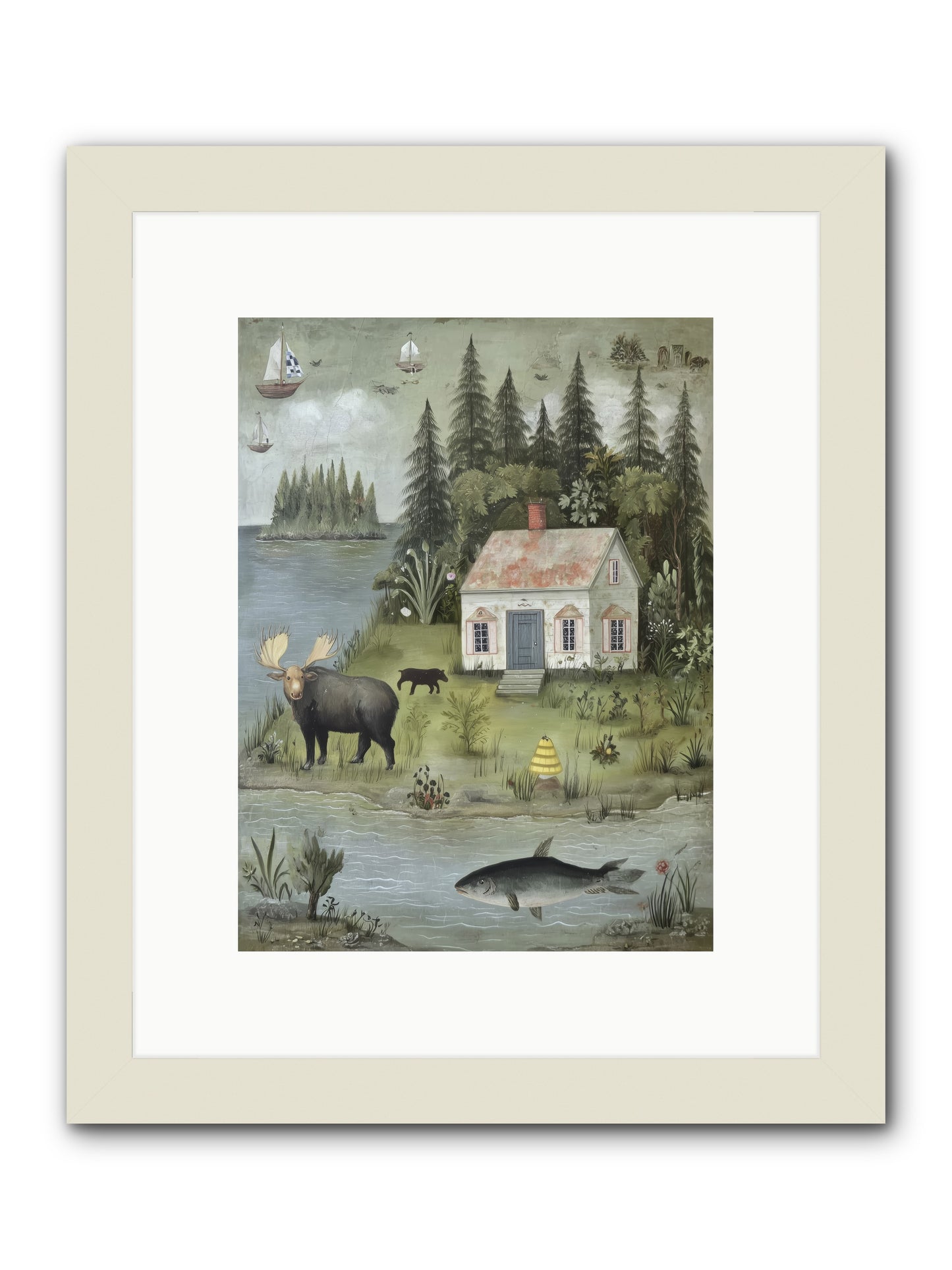 Shore Sanctuary -- Framed Print - White 9x12