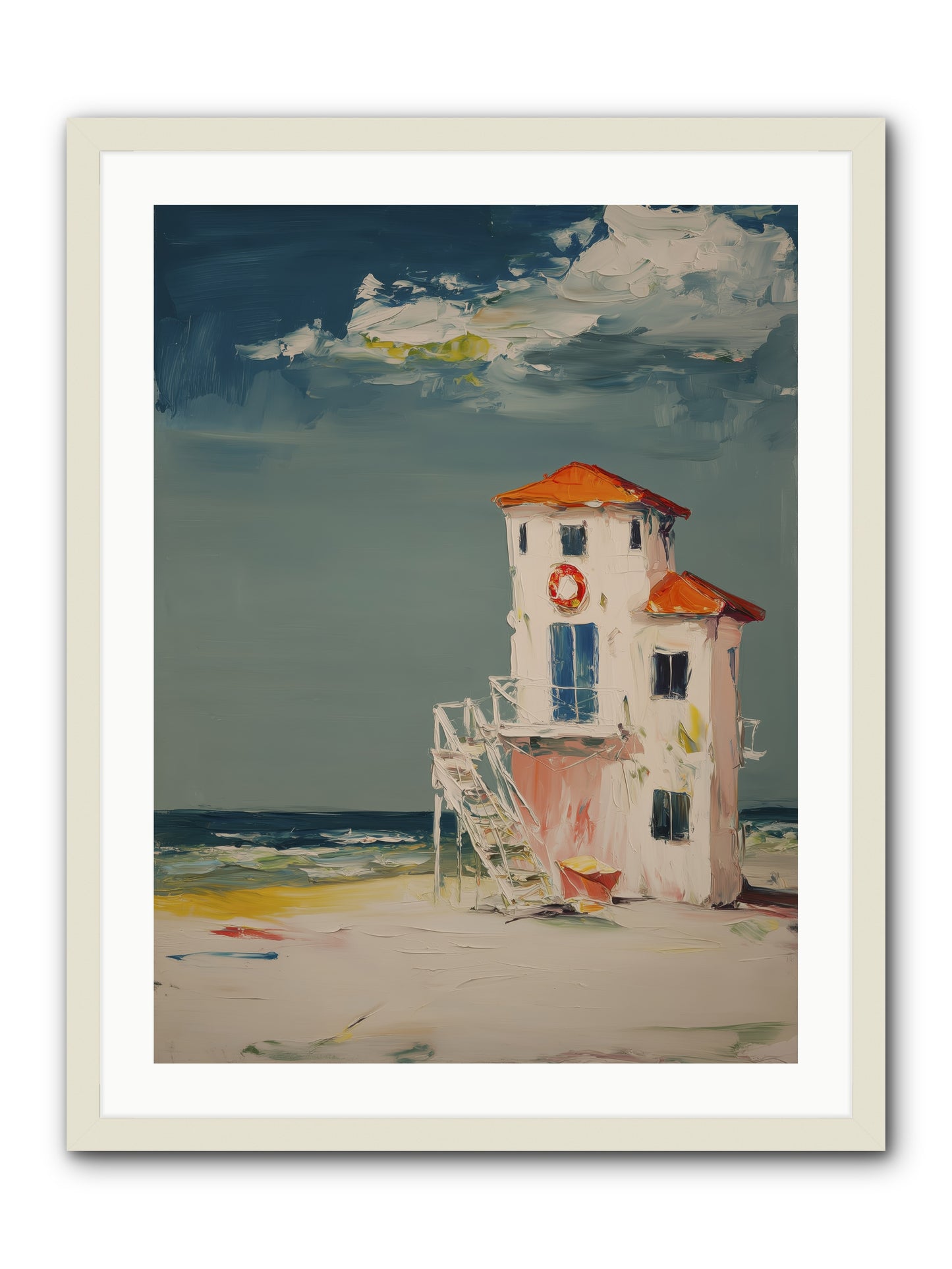 Shoreline Shelter -- Framed Print - White 24x32