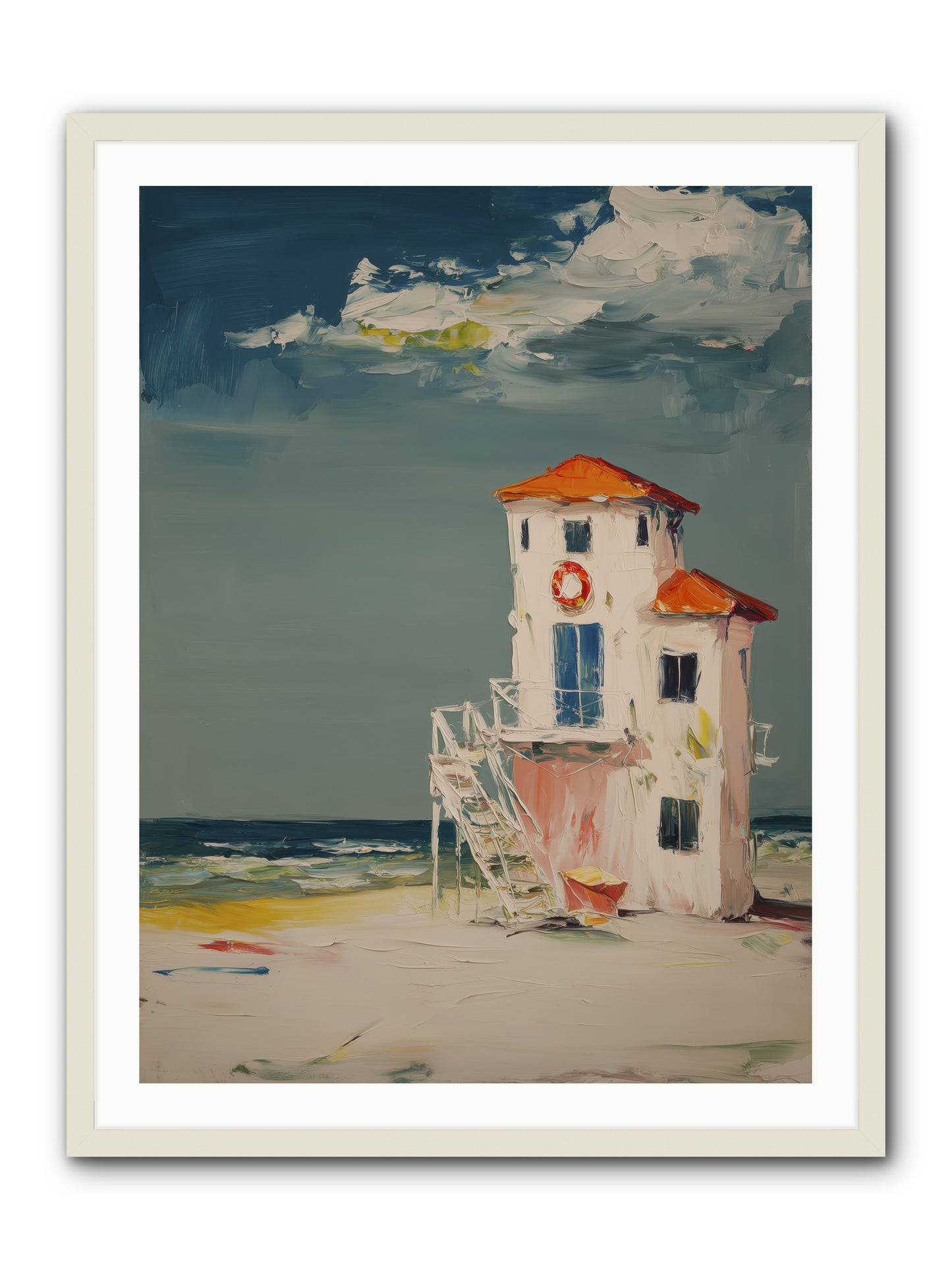 Shoreline Shelter -- Framed Print - White 30x40