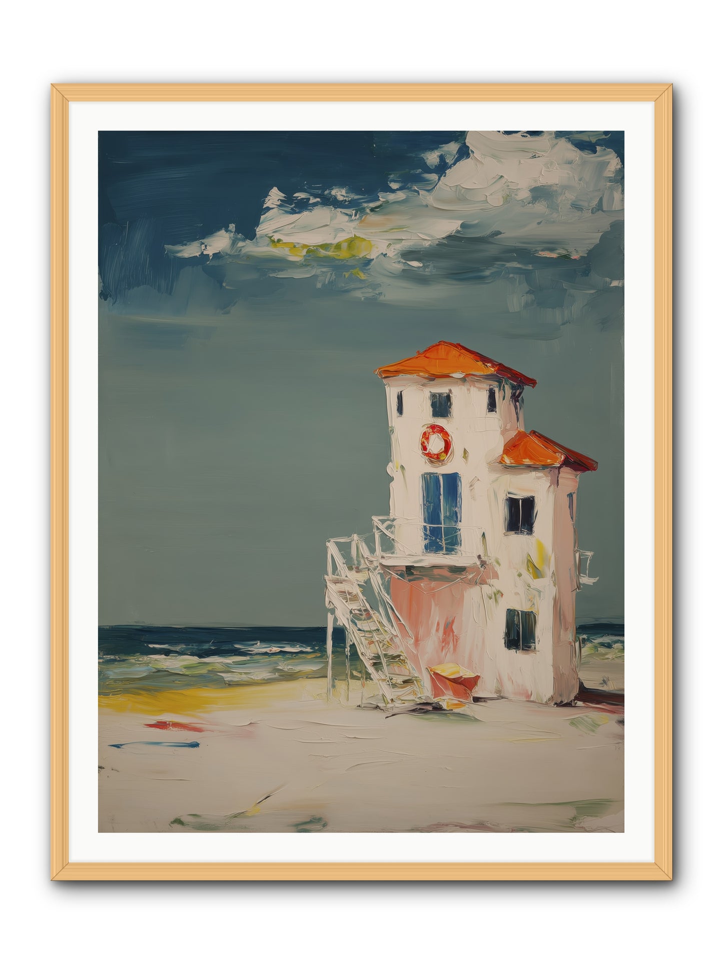 Shoreline Shelter -- Framed Print - Natural 36x48