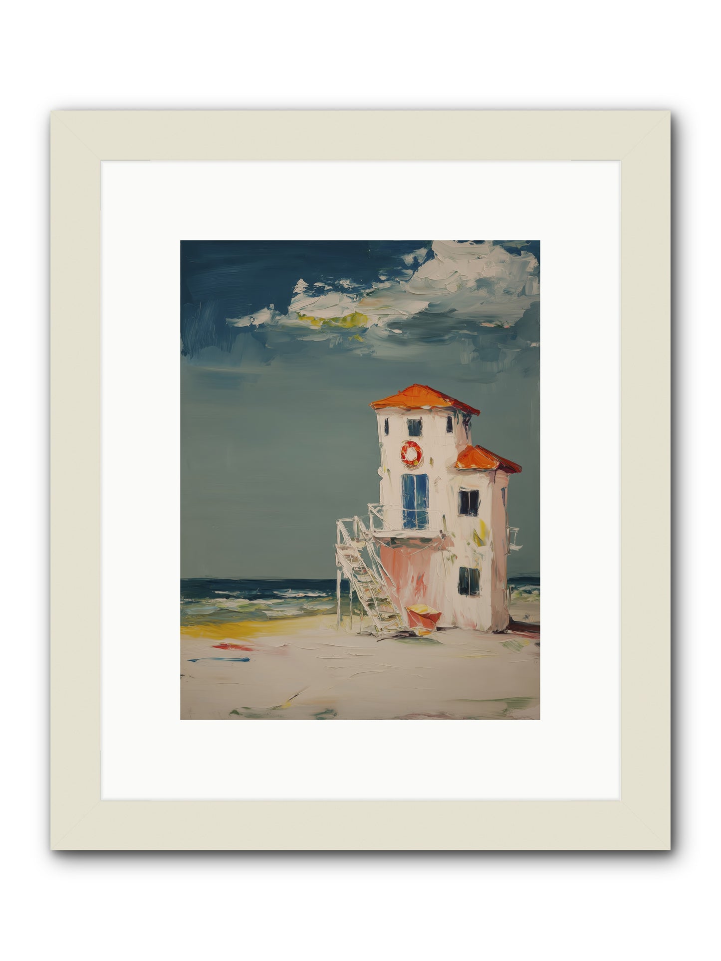 Shoreline Shelter -- Framed Print - White 9x12