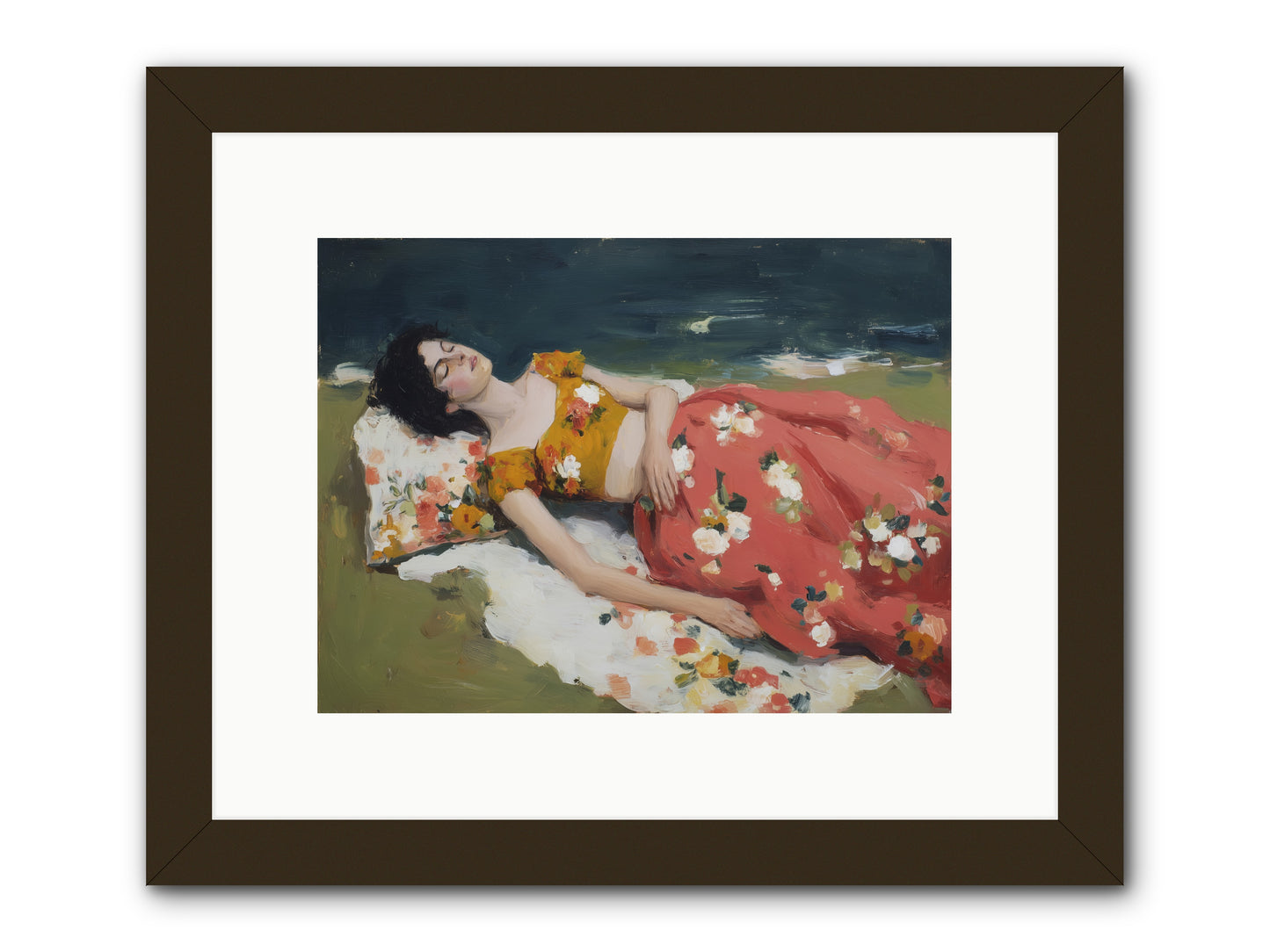 Shoreline Siesta -- Framed Print - Black 12x9