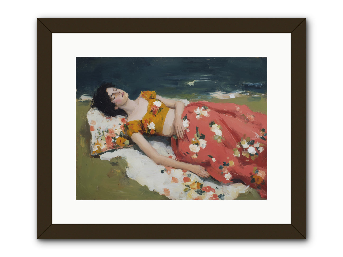 Shoreline Siesta -- Framed Print - Black 16x12