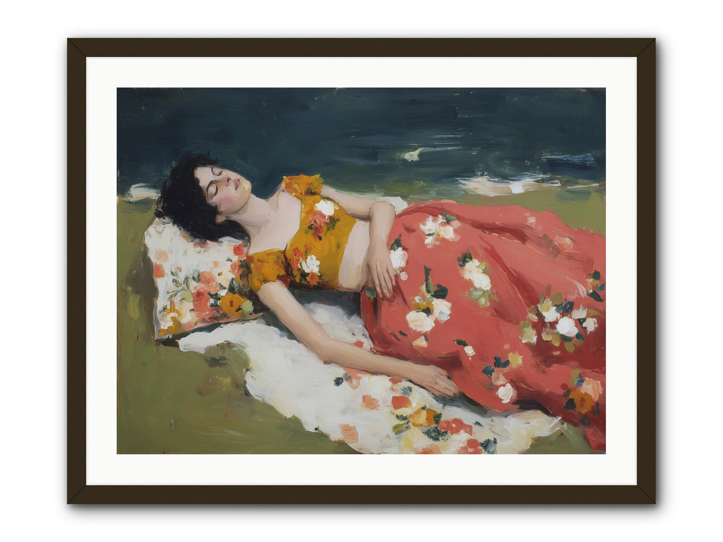 Shoreline Siesta -- Framed Print - Black 32x24