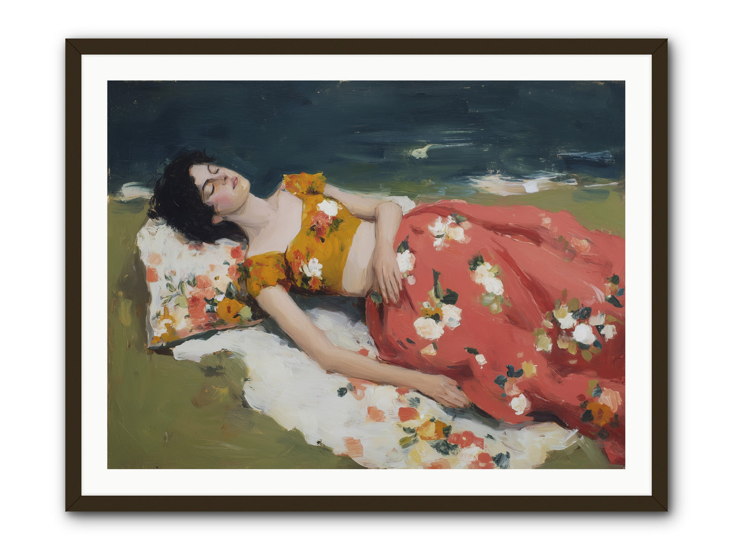 Shoreline Siesta -- Framed Print - Black 40x30