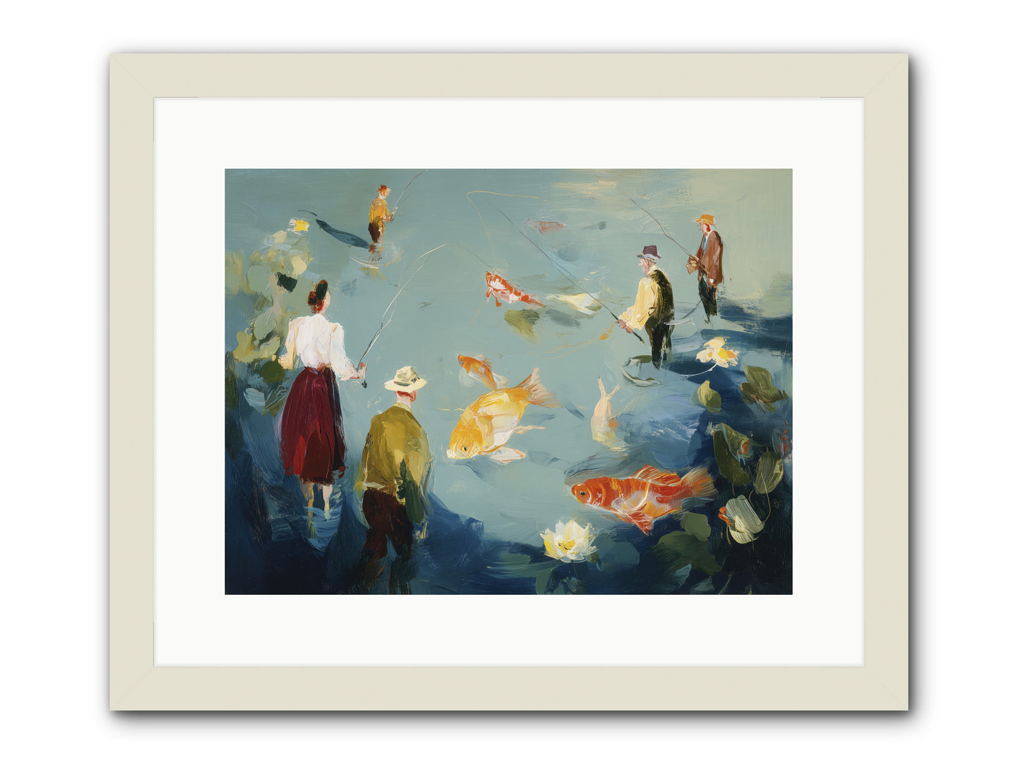 Shoreline Soliloquy -- Framed Print - White 16x12