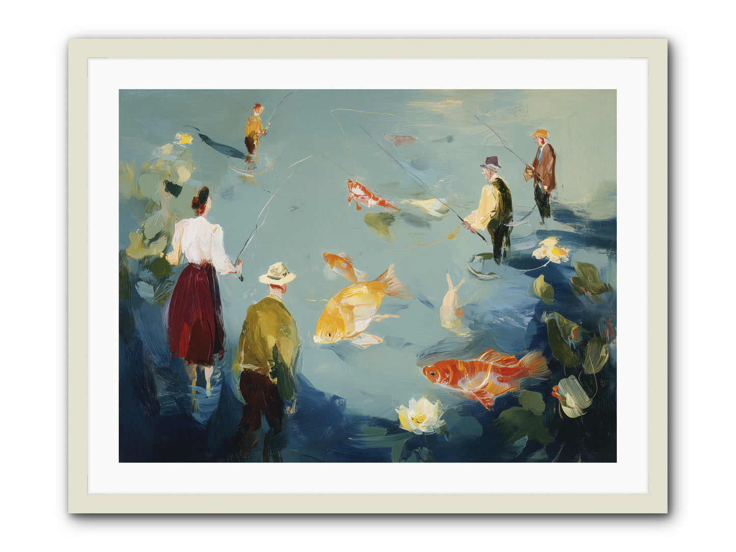 Shoreline Soliloquy -- Framed Print - White 32x24