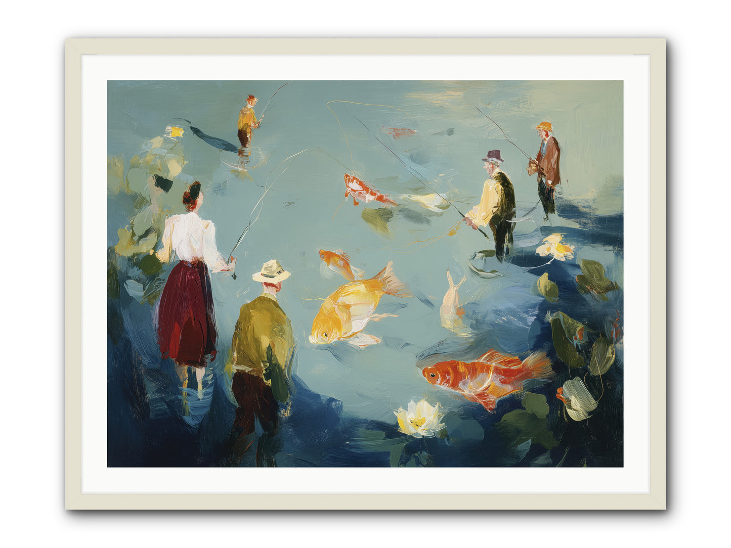 Shoreline Soliloquy -- Framed Print - White 40x30