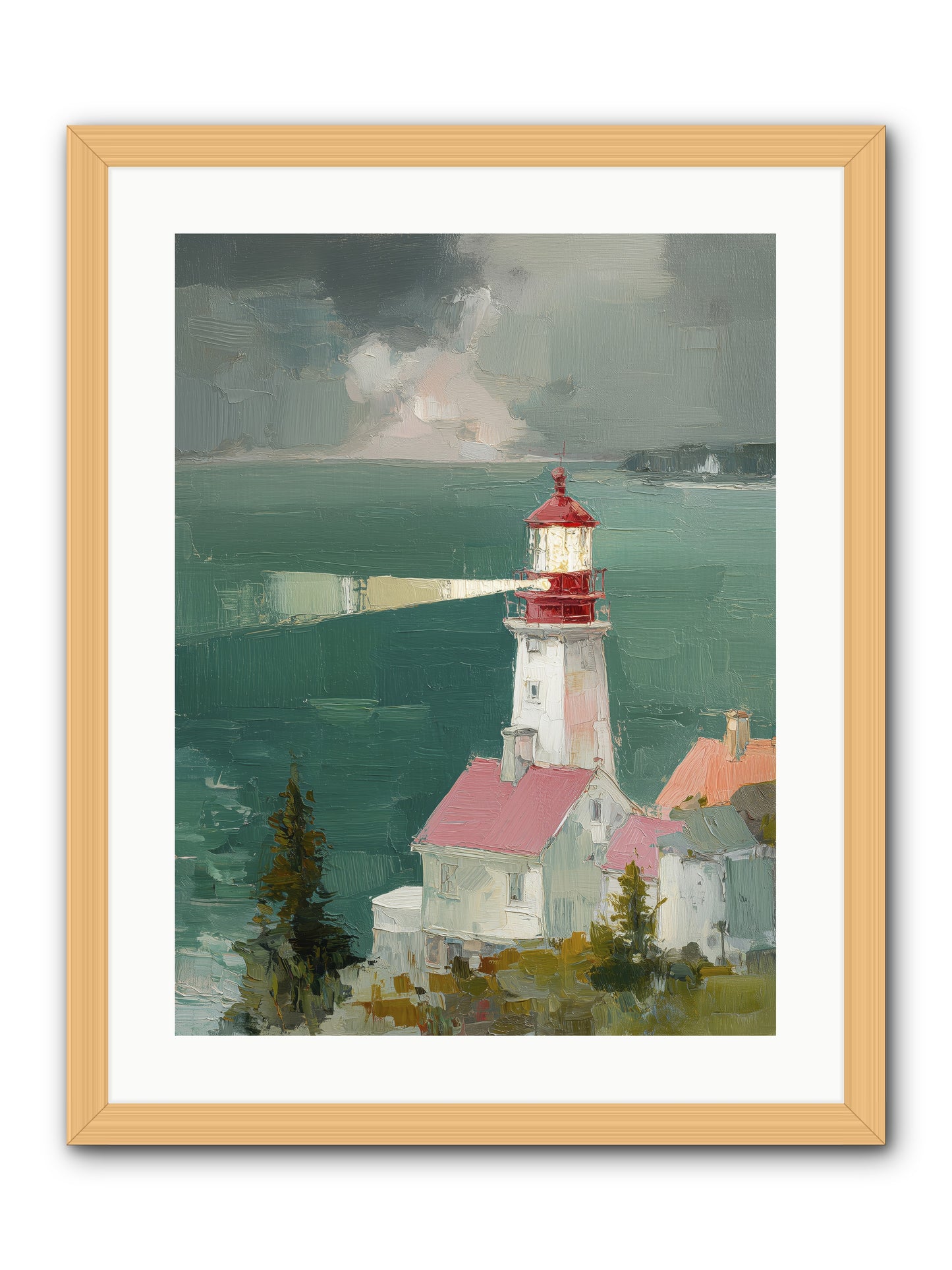 Shore's Guardian -- Framed Print - Natural 18x24