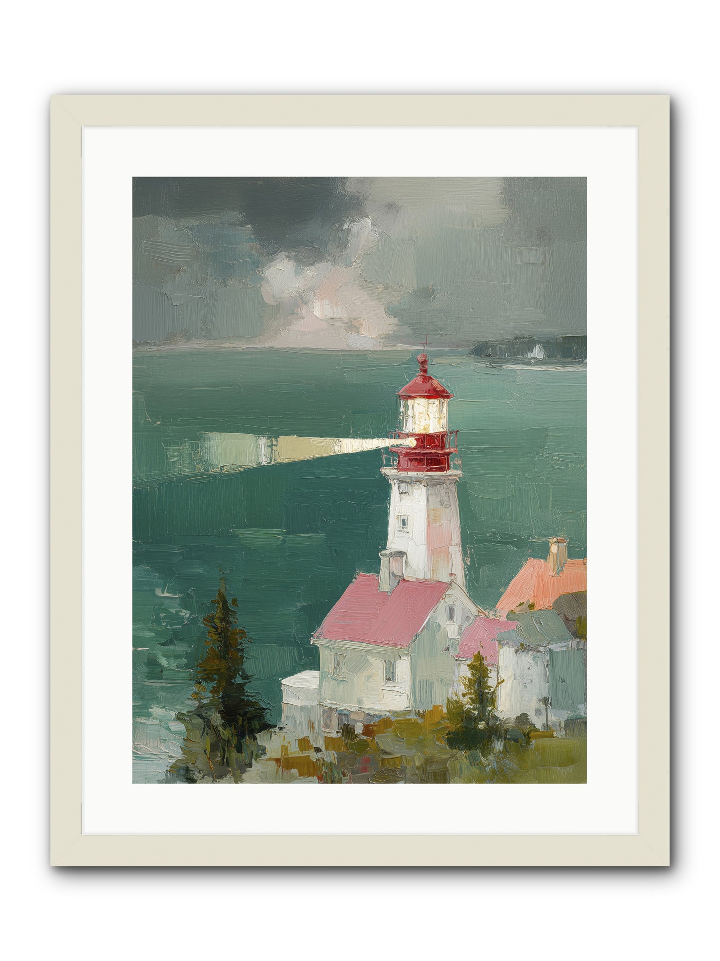 Shore's Guardian -- Framed Print - White 18x24