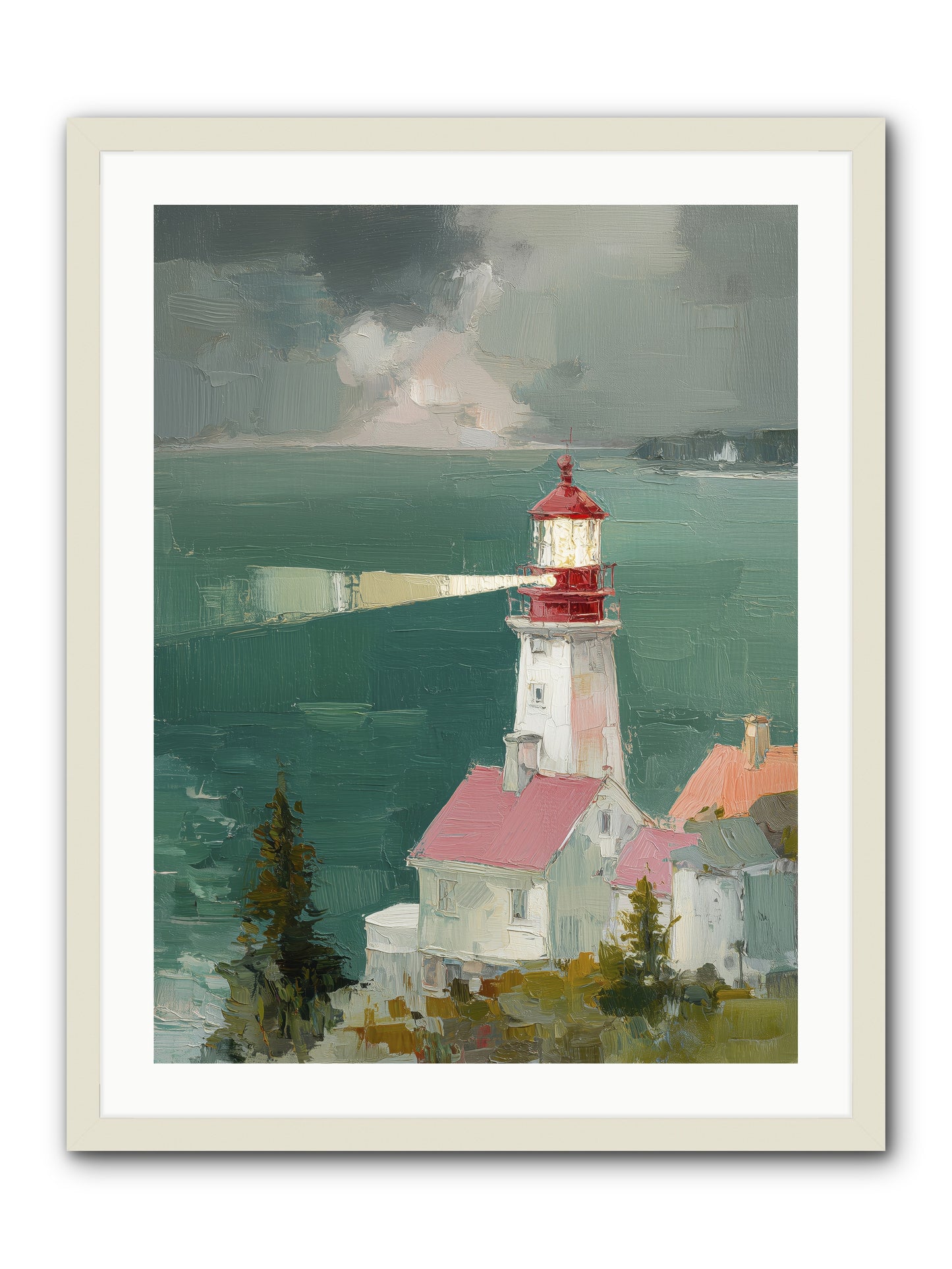 Shore's Guardian -- Framed Print - White 24x32