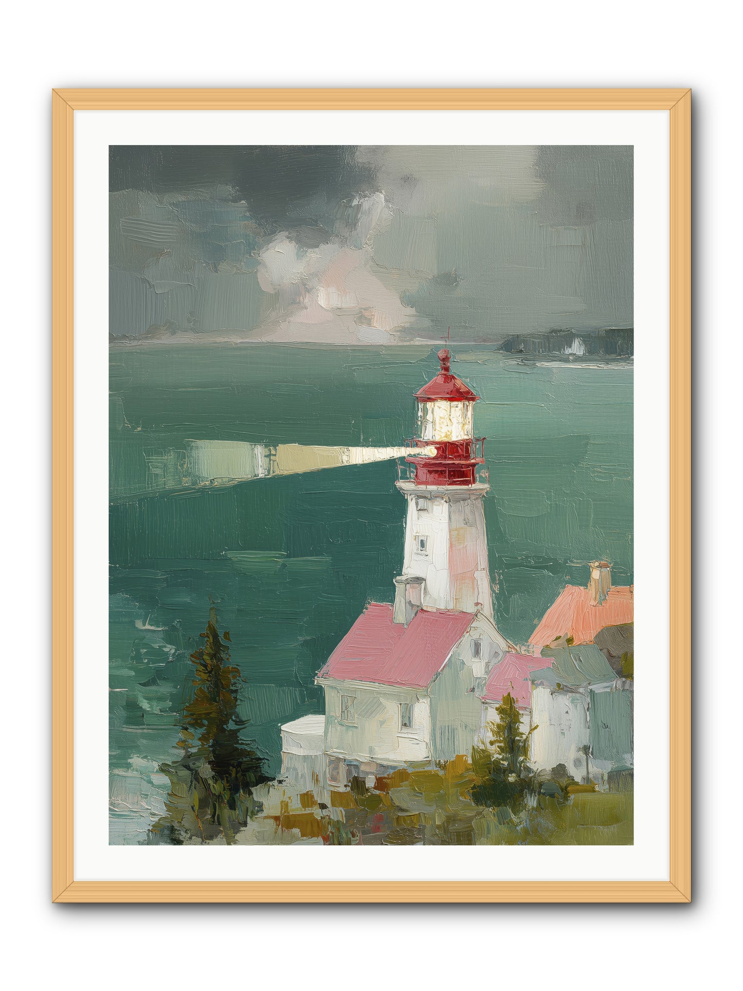 Shore's Guardian -- Framed Print - Natural 30x40