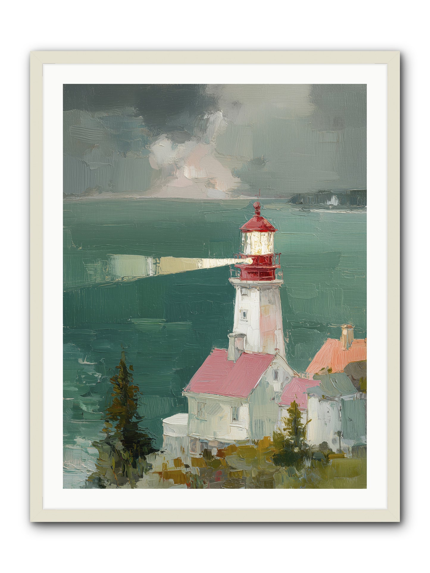 Shore's Guardian -- Framed Print - White 30x40