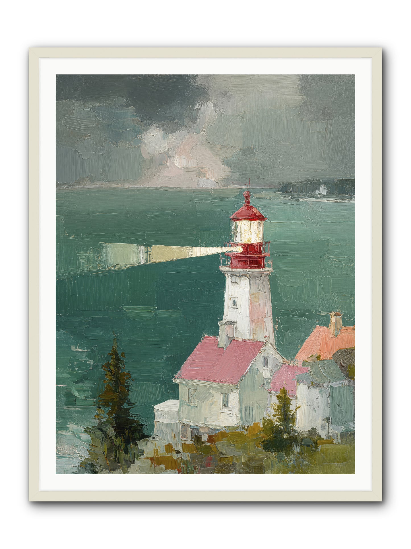 Shore's Guardian -- Framed Print - White 36x48