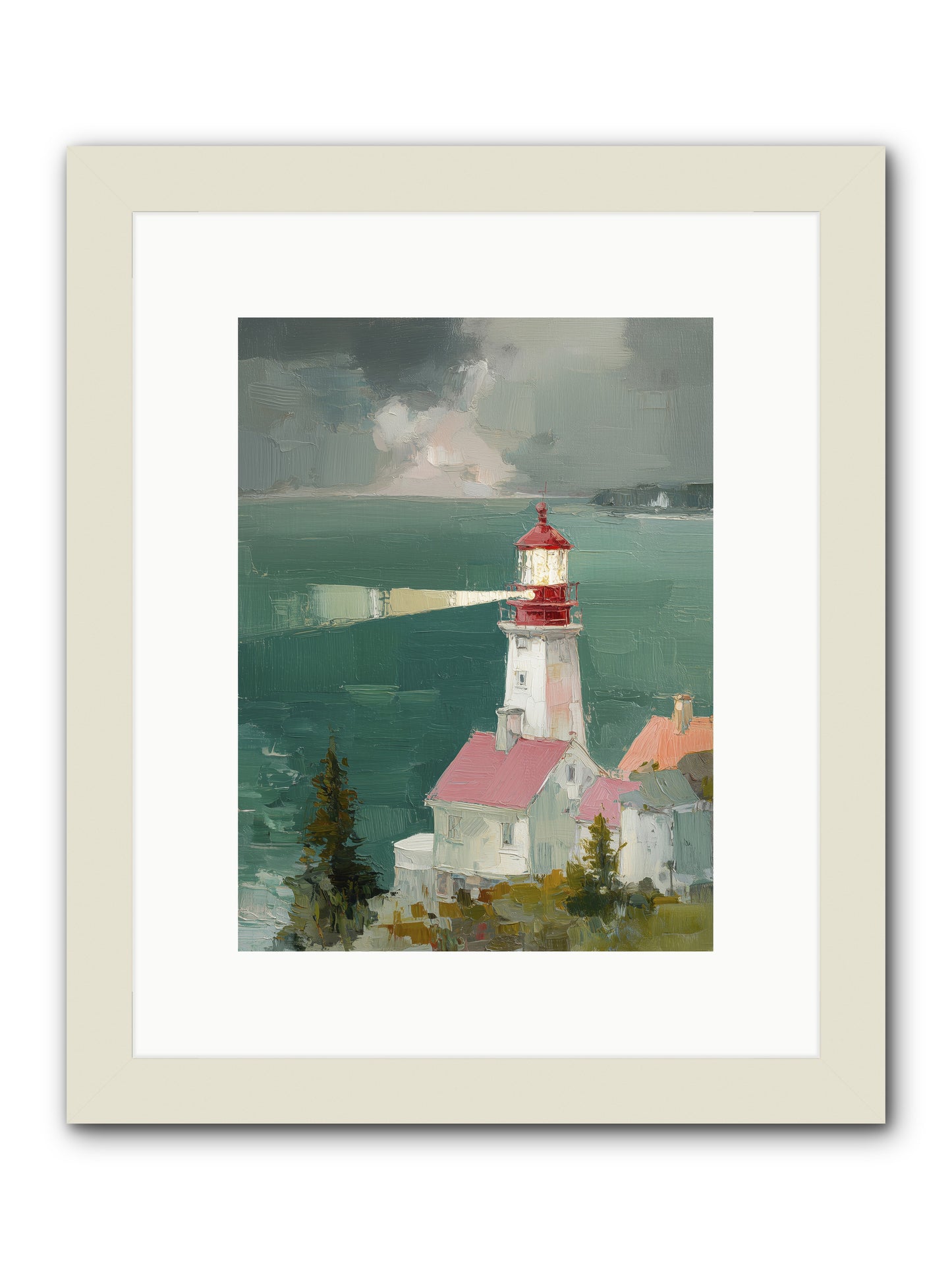 Shore's Guardian -- Framed Print - White 9x12