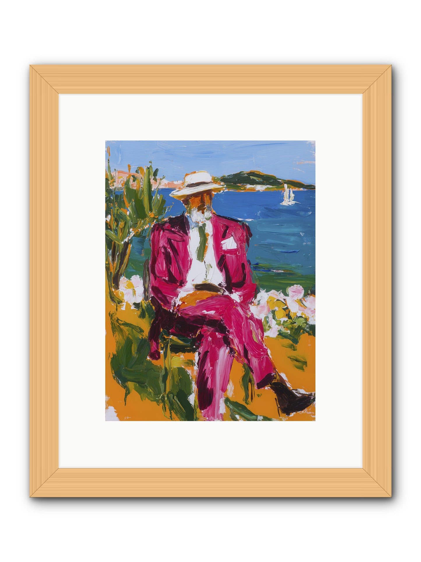 Shore's Meditation -- Framed Print - Natural 9x12