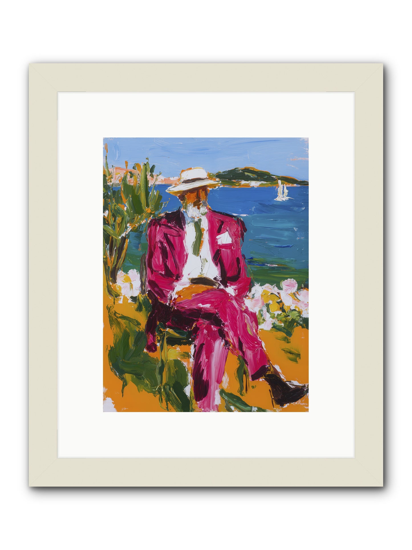 Shore's Meditation -- Framed Print - White 9x12