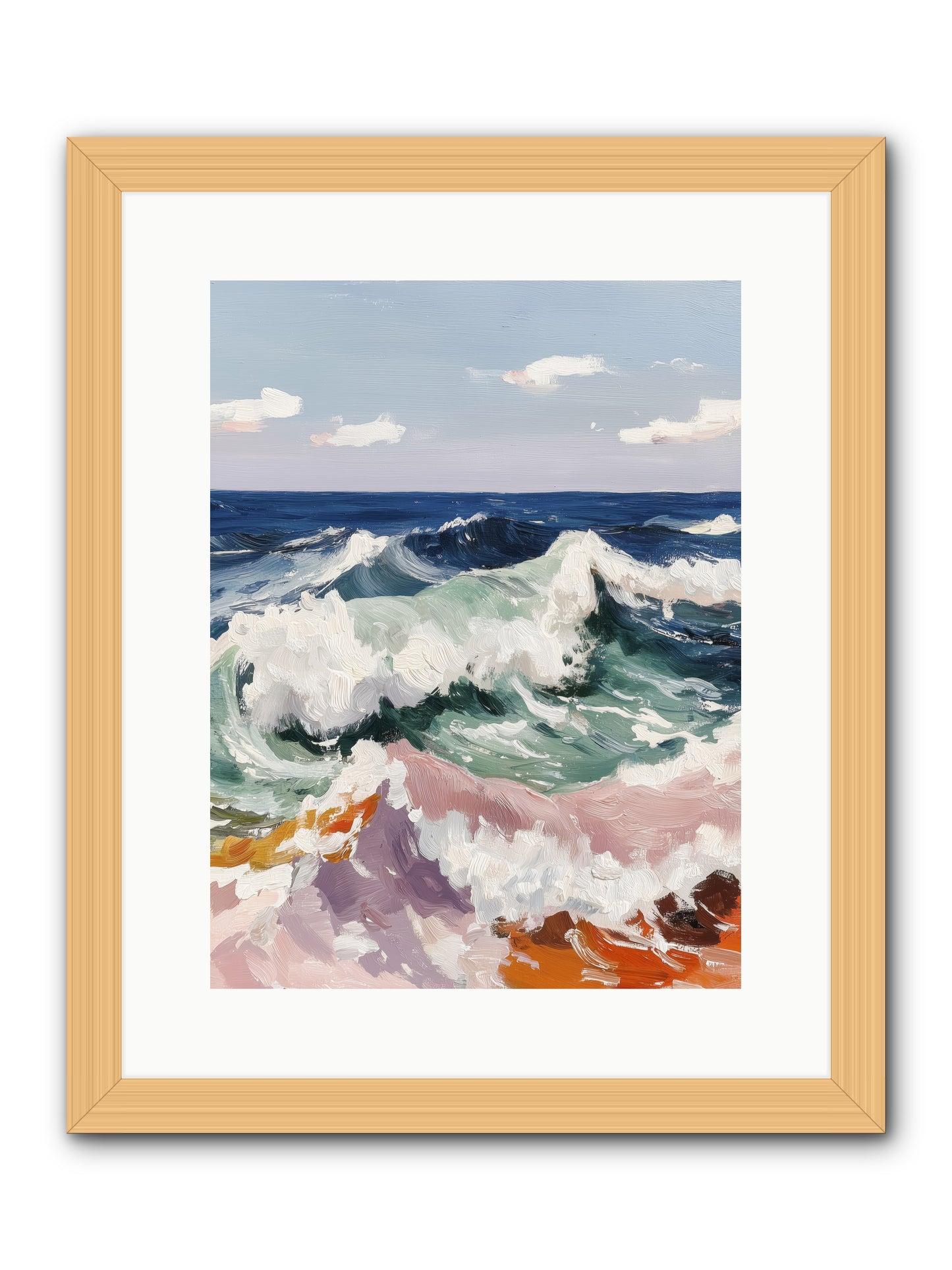Shore's Sweet Surrender -- Framed Print - Natural 12x16