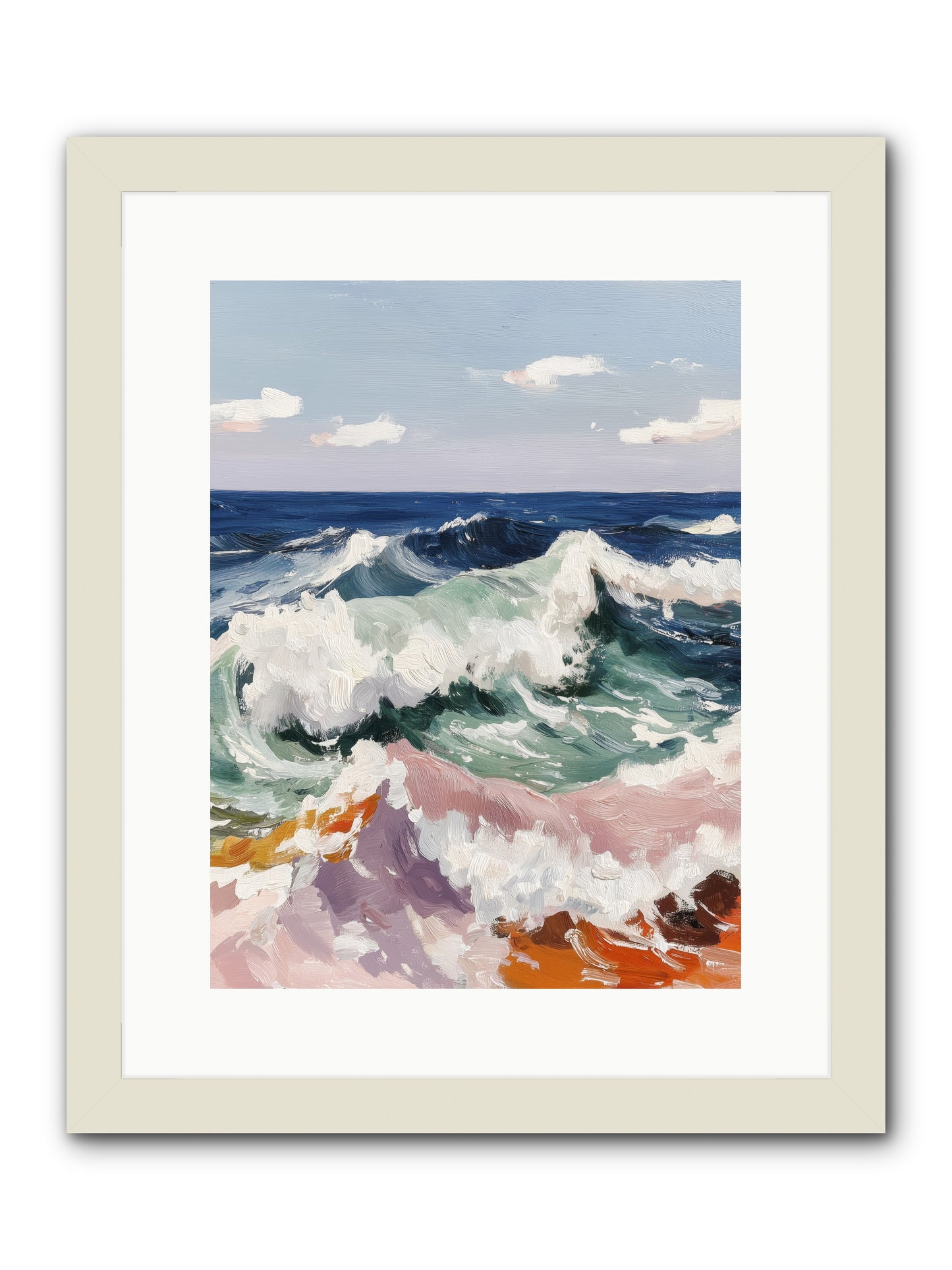 Shore's Sweet Surrender -- Framed Print - White 12x16