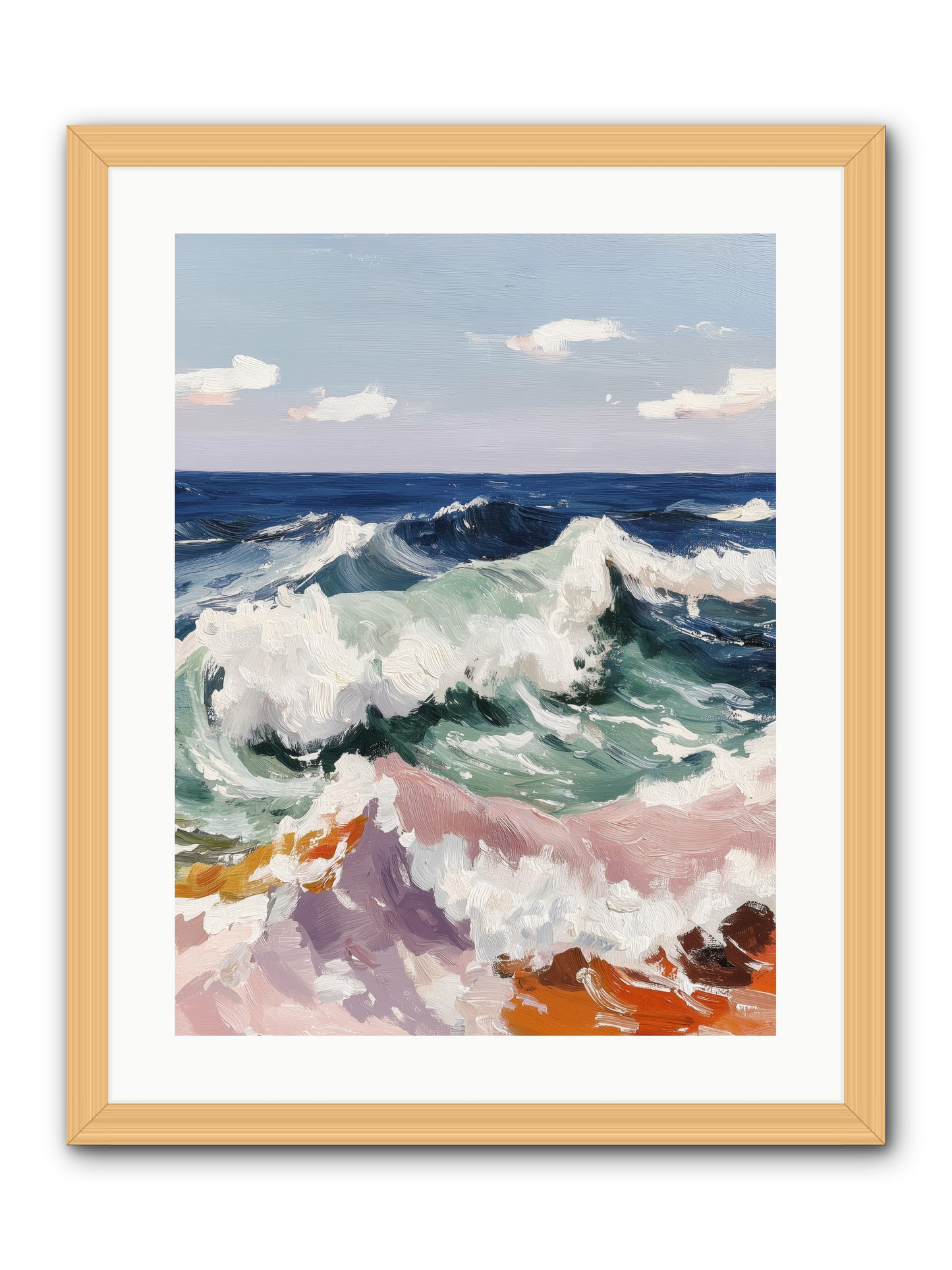 Shore's Sweet Surrender -- Framed Print - Natural 18x24