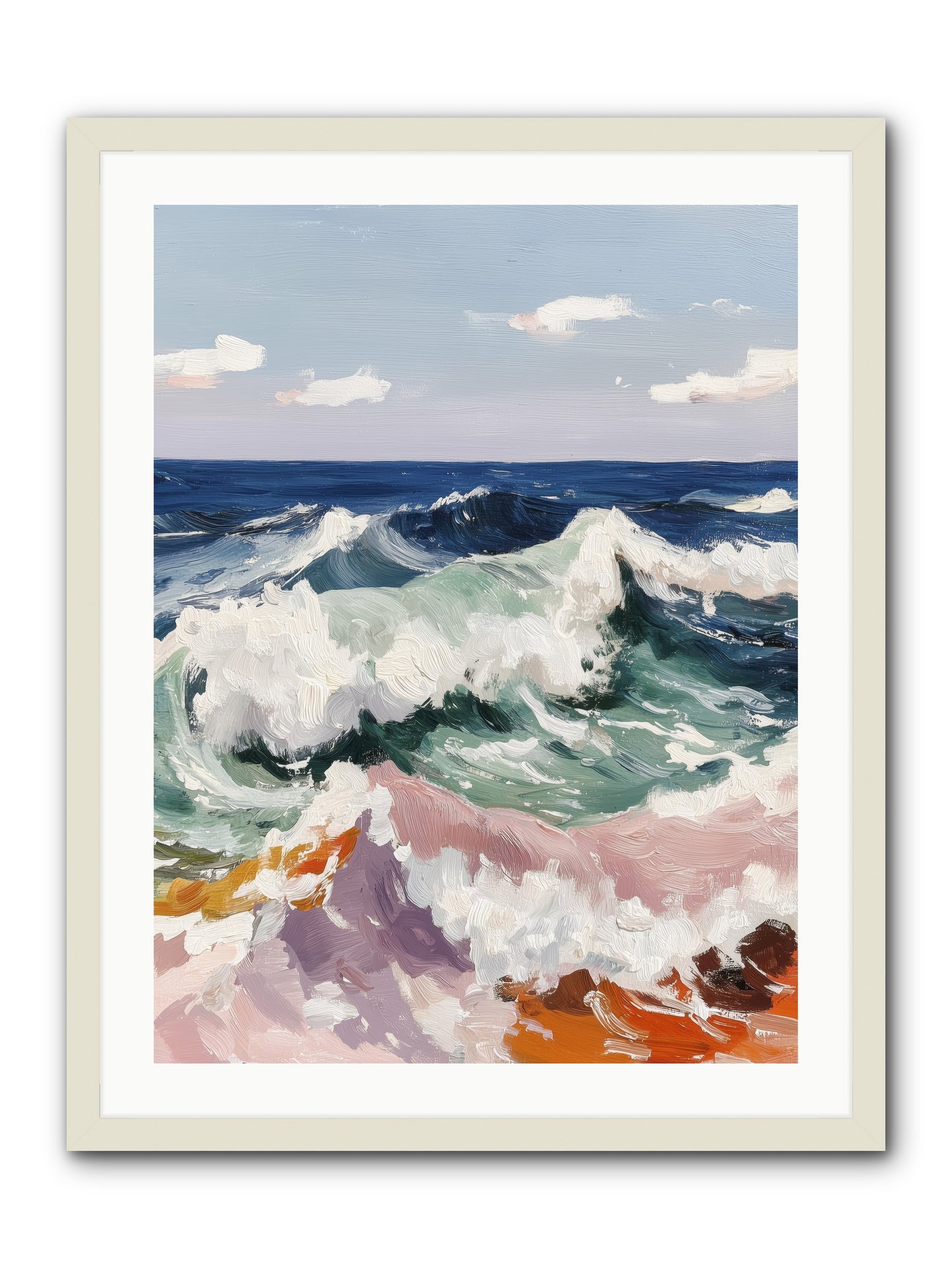 Shore's Sweet Surrender -- Framed Print - White 24x32