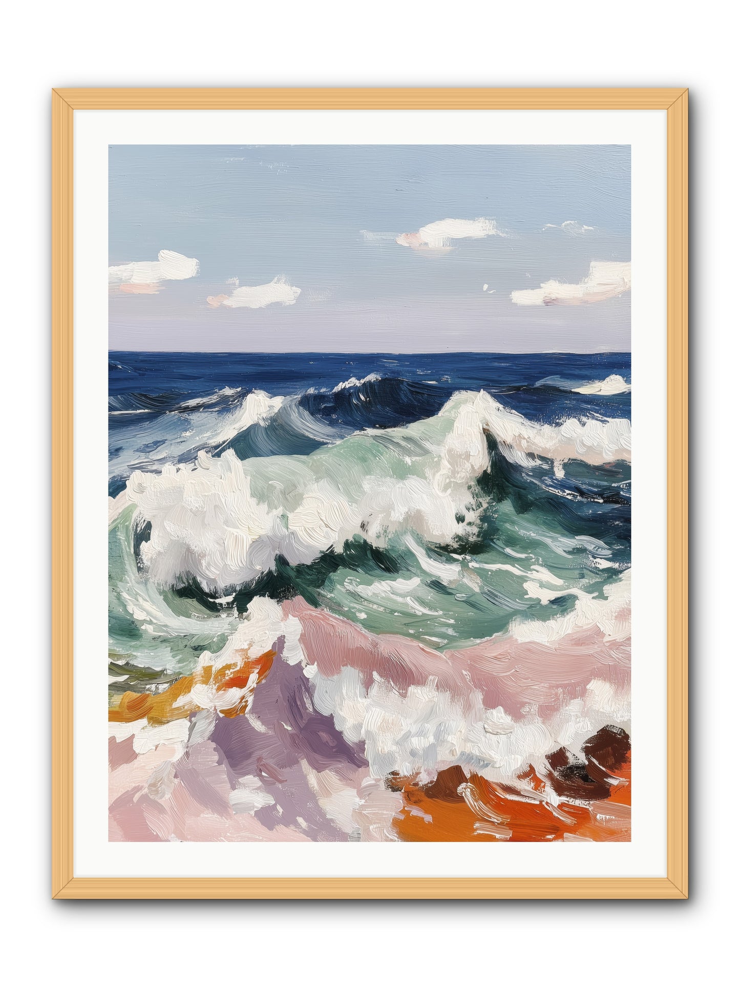 Shore's Sweet Surrender -- Framed Print - Natural 30x40