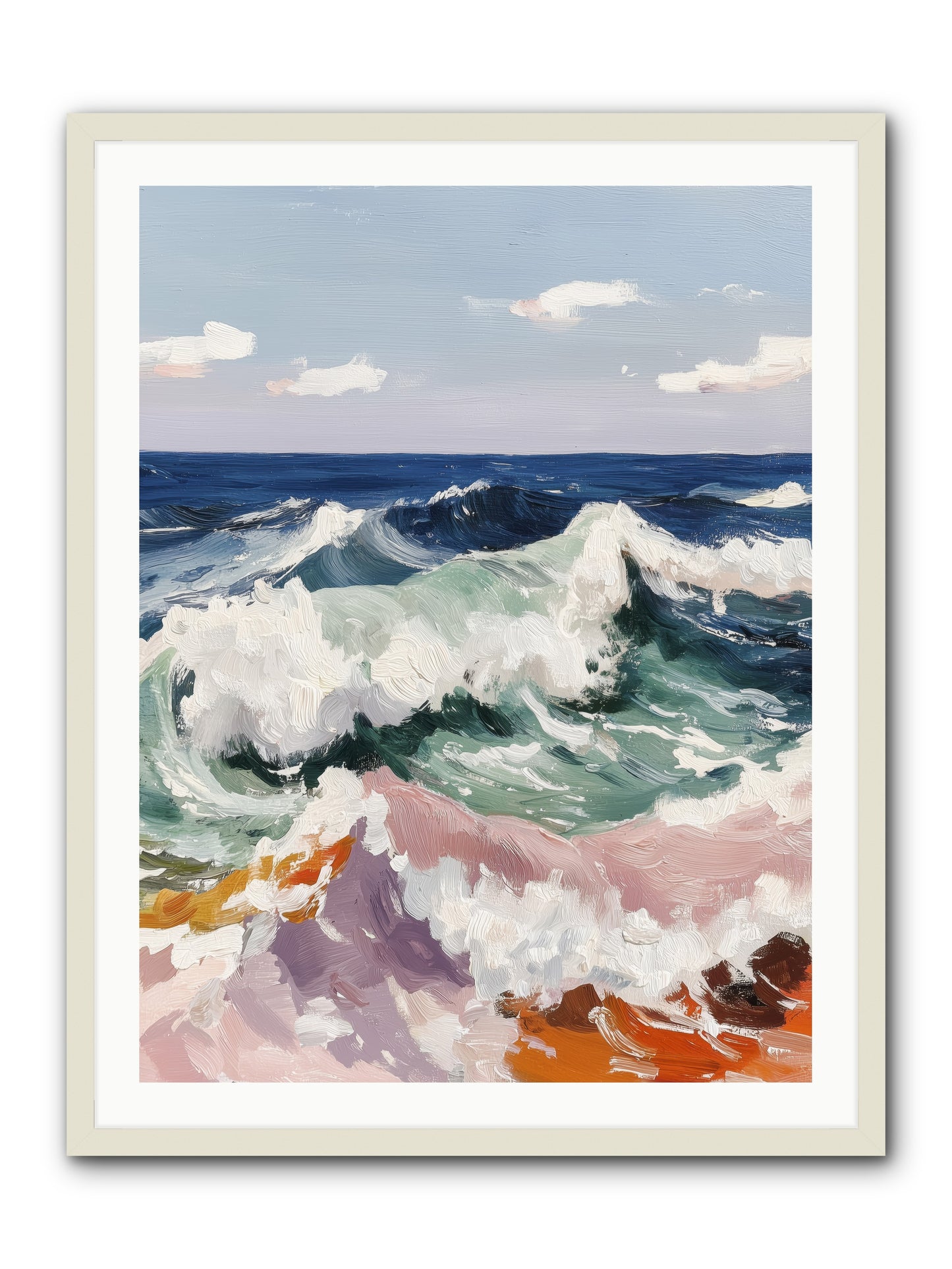 Shore's Sweet Surrender -- Framed Print - White 30x40