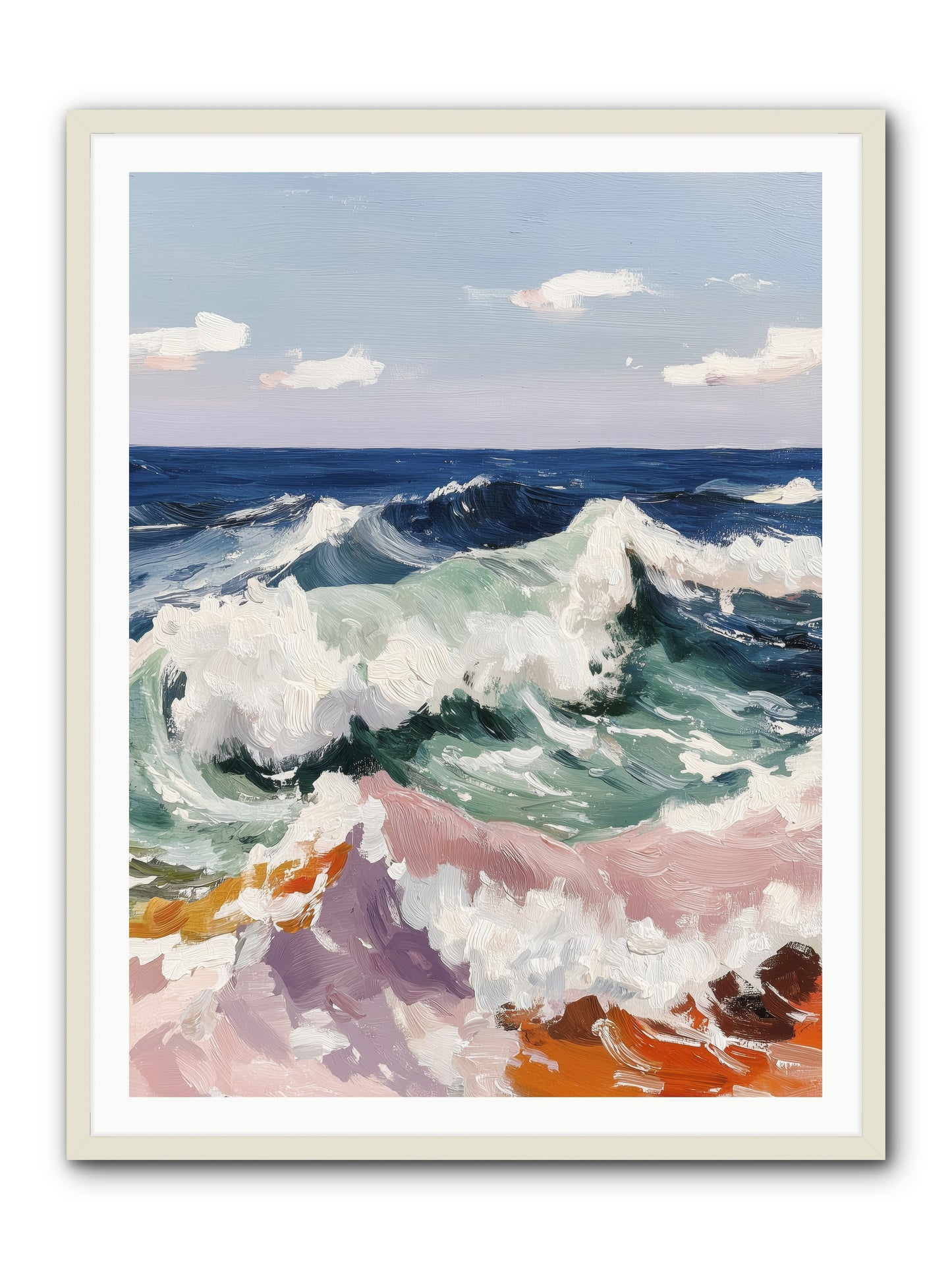 Shore's Sweet Surrender -- Framed Print - White 36x48