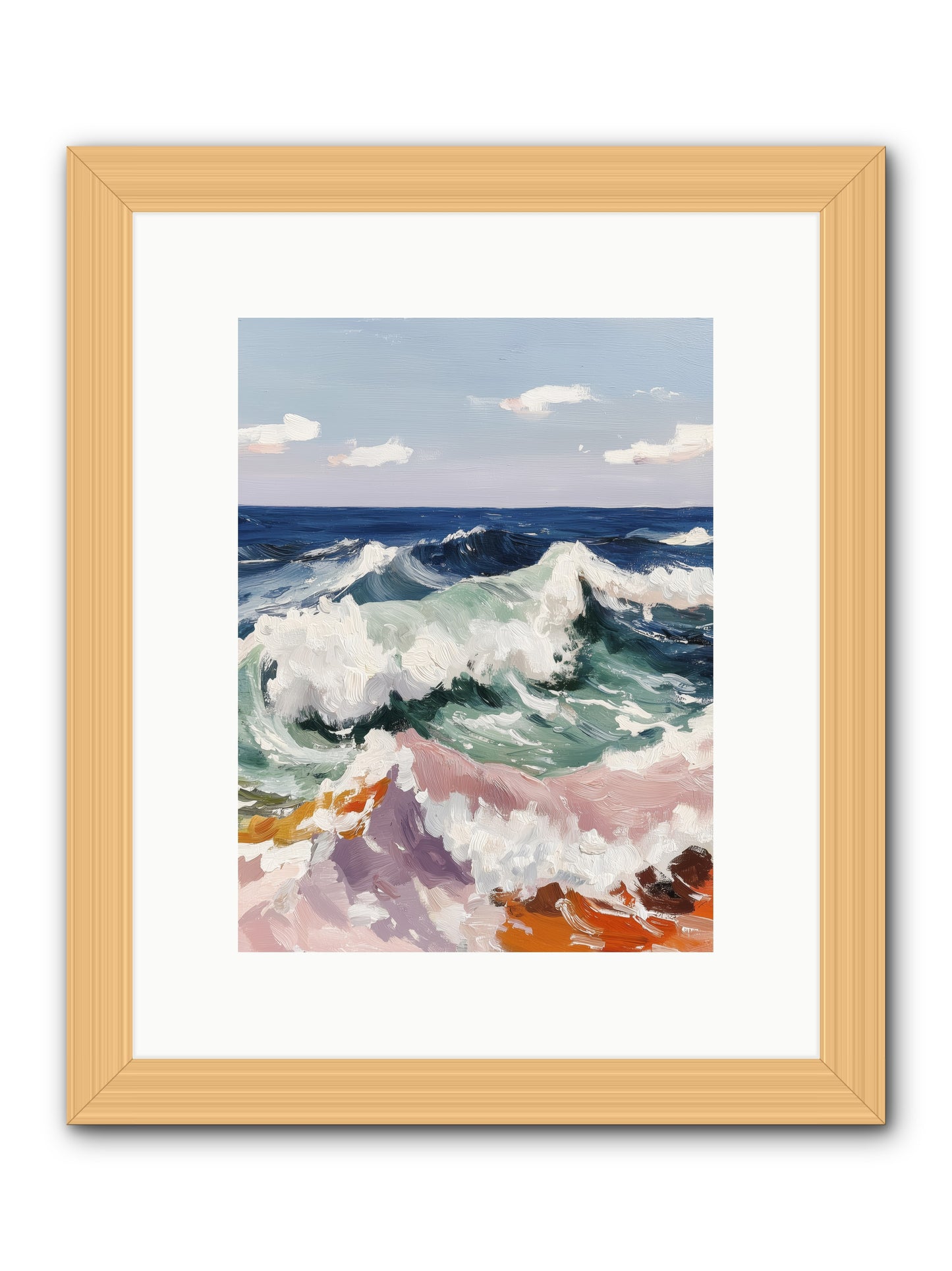 Shore's Sweet Surrender -- Framed Print - Natural 9x12
