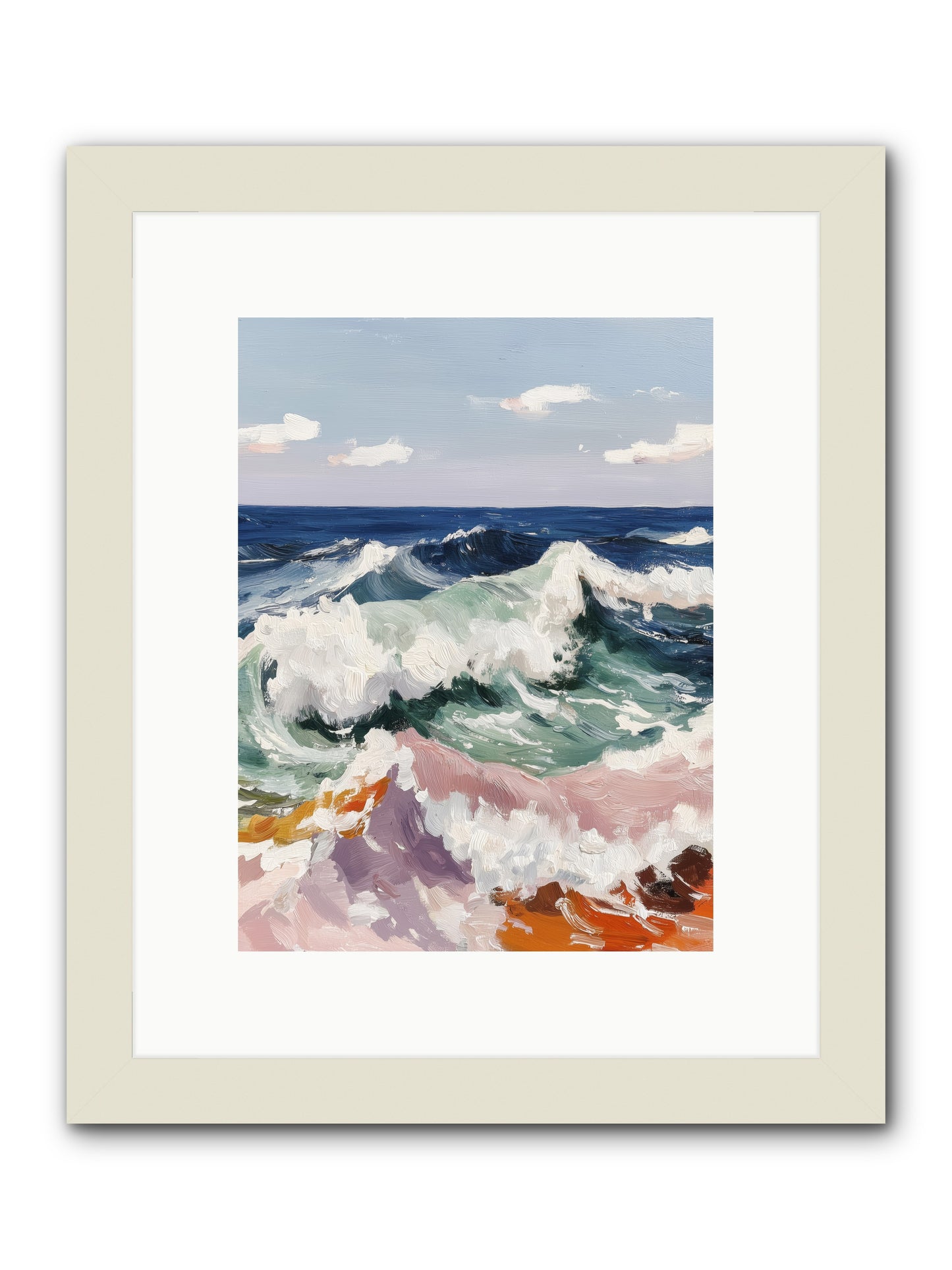 Shore's Sweet Surrender -- Framed Print - White 9x12