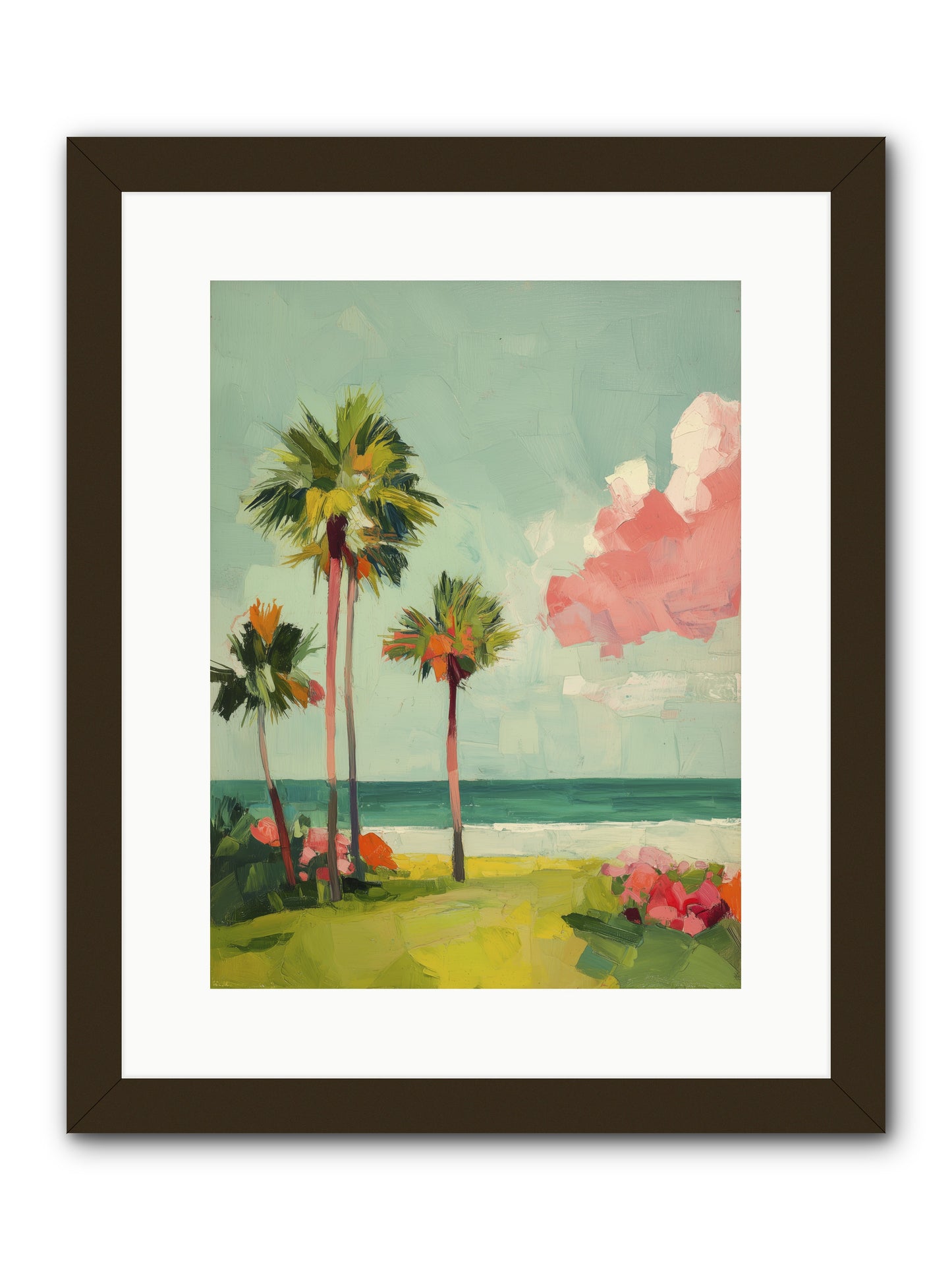 Shores Under Turquoise -- Framed Print - Black 12x16