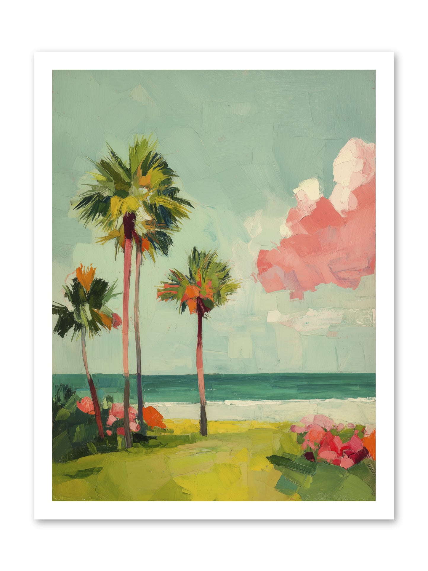 Shores Under Turquoise -- Loose Canvas Print 18x24