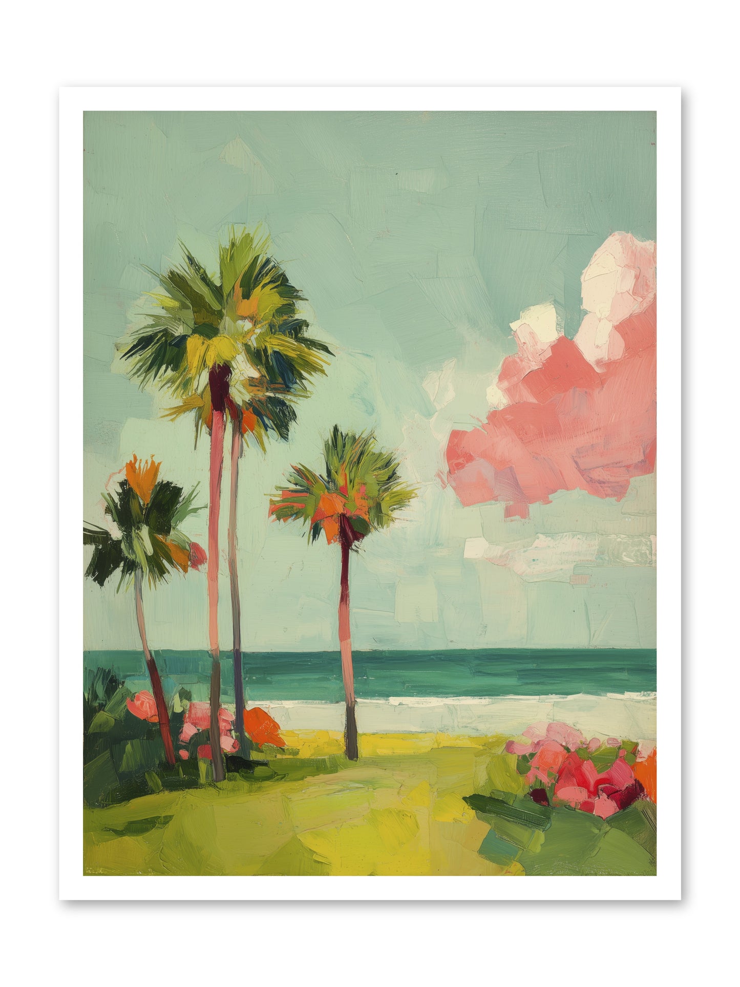 Shores Under Turquoise -- Loose Canvas Print 24x32