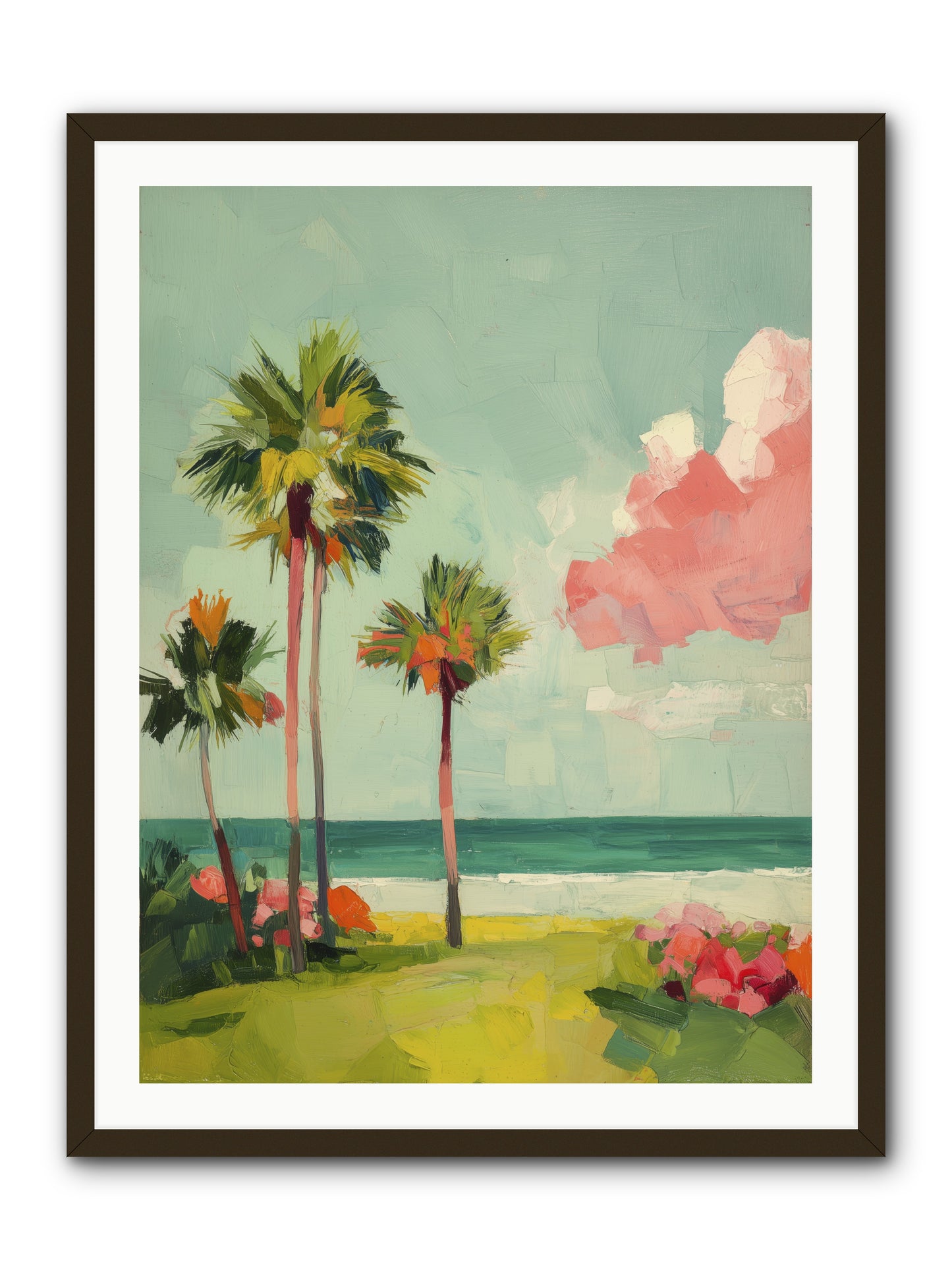 Shores Under Turquoise -- Framed Print - Black 30x40