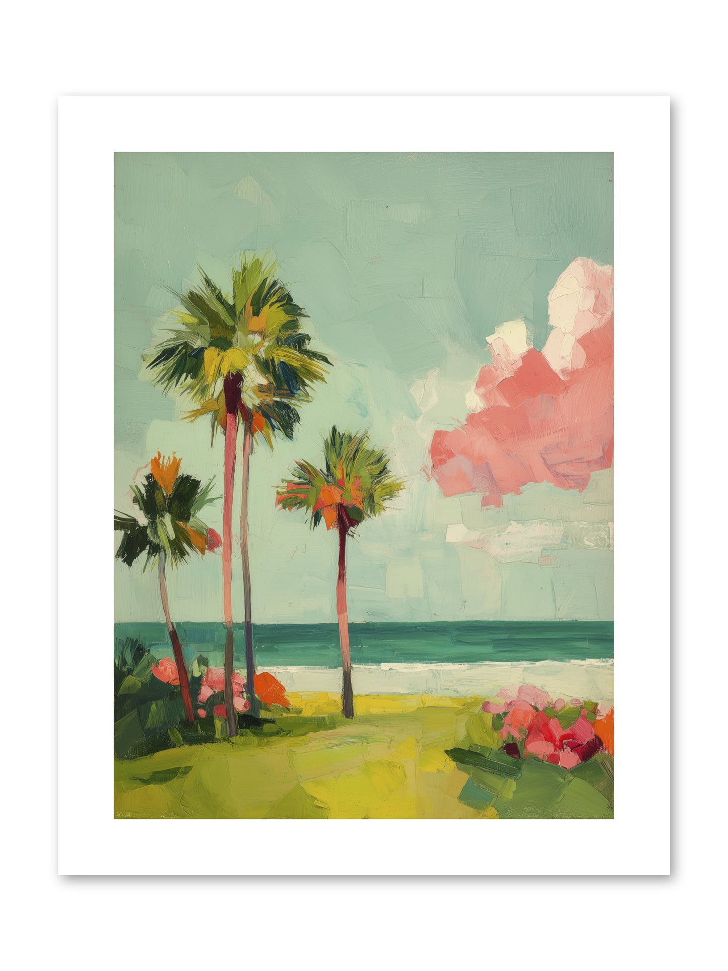 Shores Under Turquoise -- Paper Print 9x12