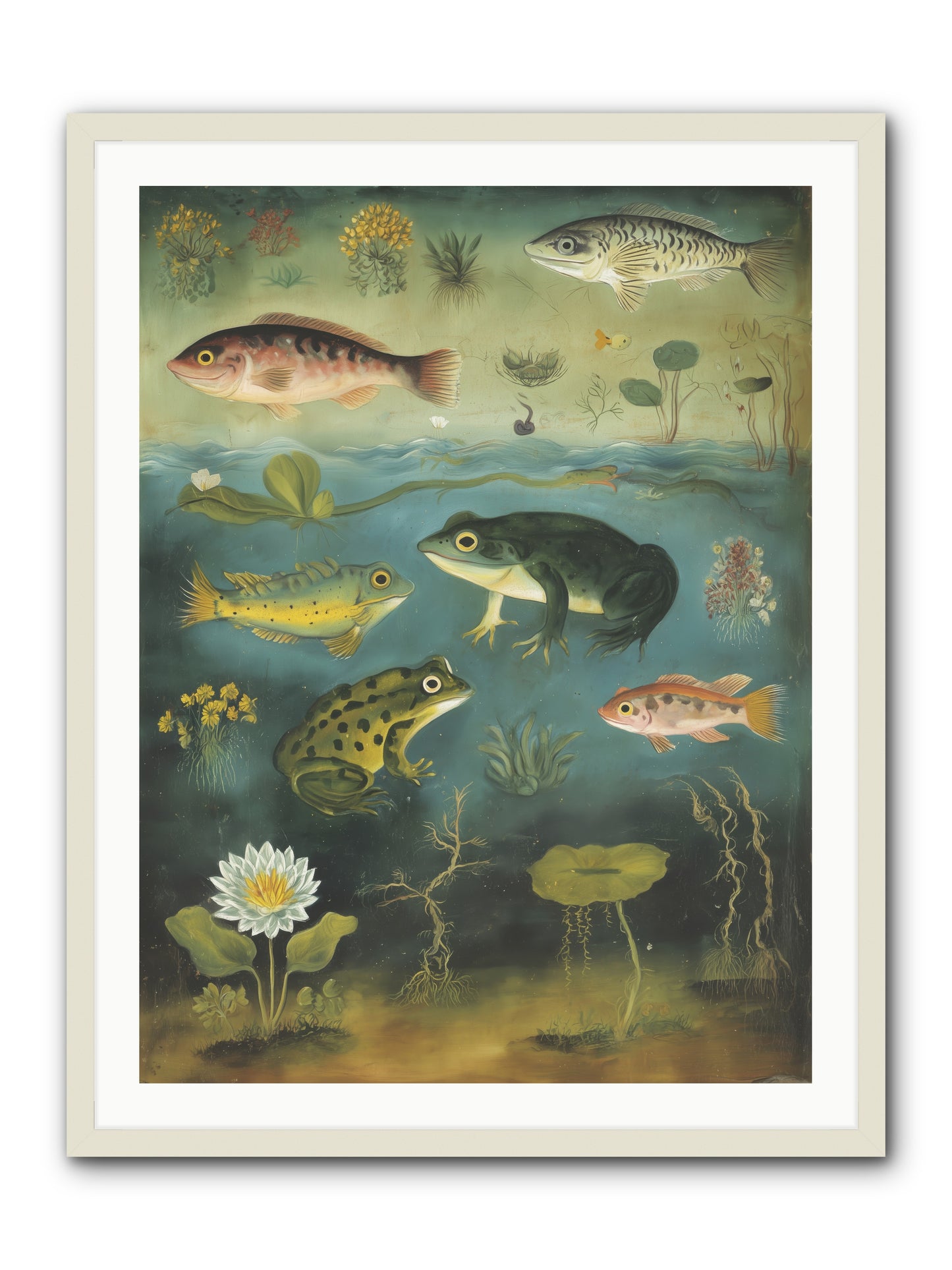 Silent Choreography -- Framed Print - White 30x40