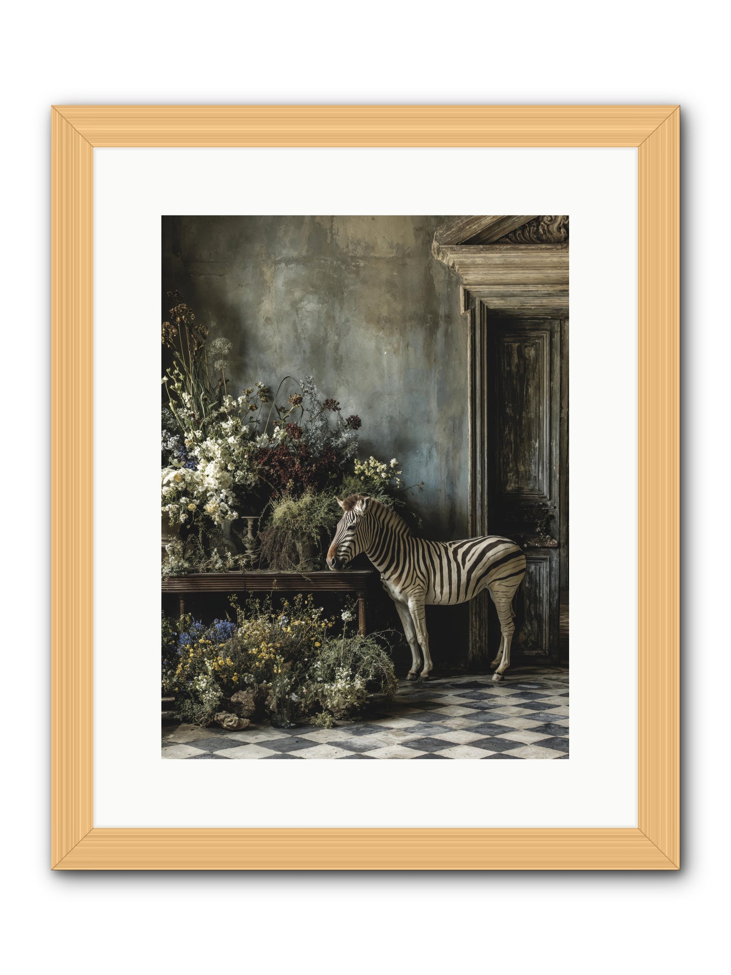 Silent Garden -- Framed Print - Natural 12x16