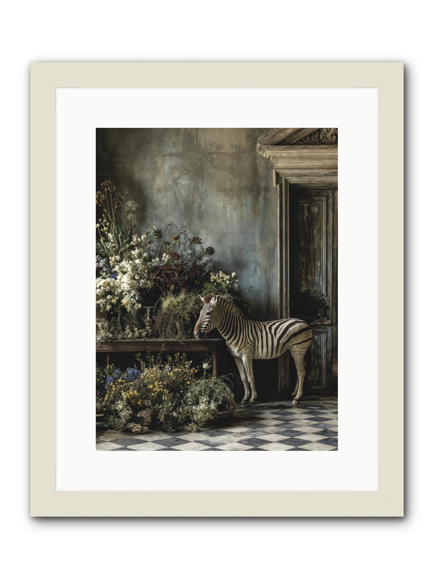 Silent Garden -- Framed Print - White 12x16