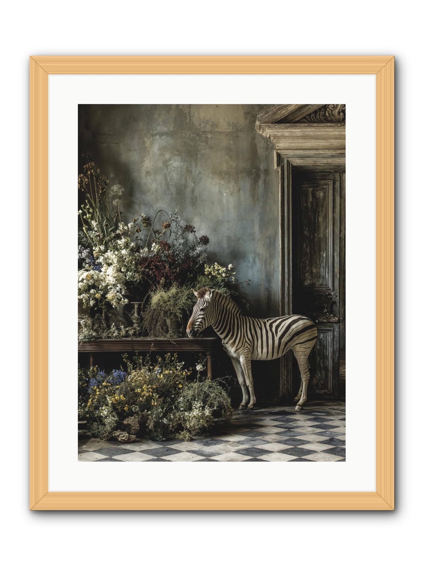 Silent Garden -- Framed Print - Natural 18x24