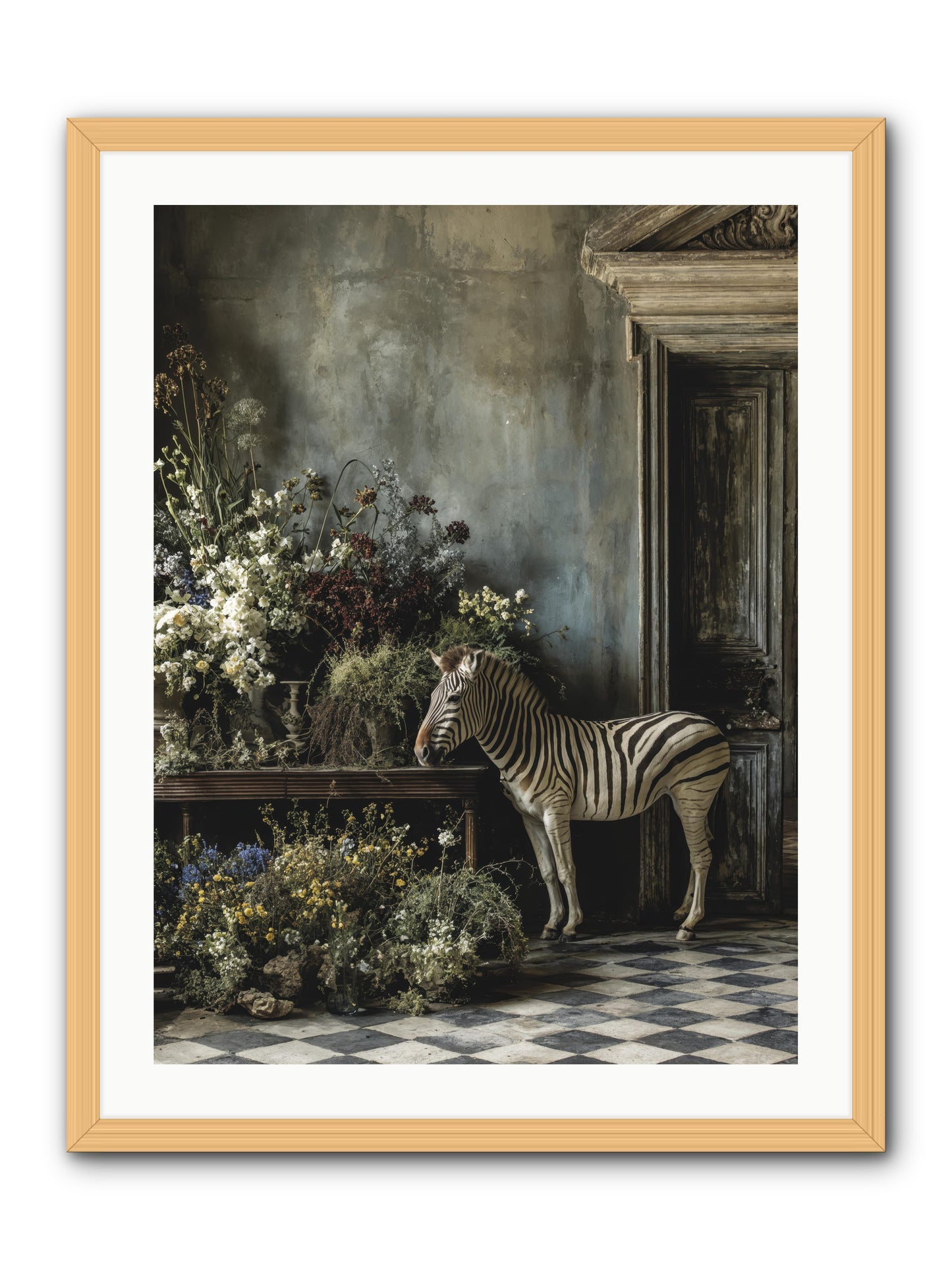 Silent Garden -- Framed Print - Natural 24x32