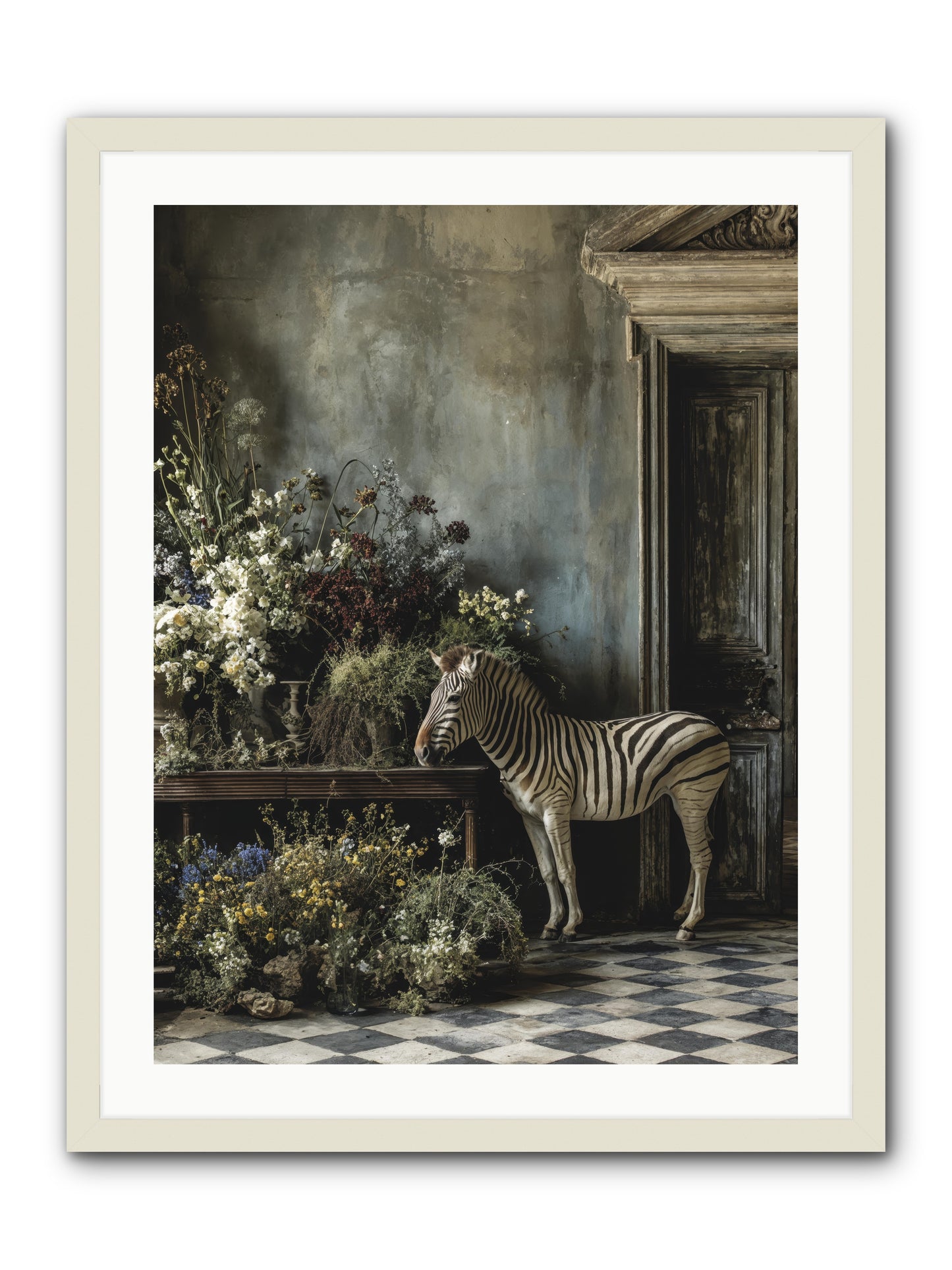 Silent Garden -- Framed Print - White 24x32