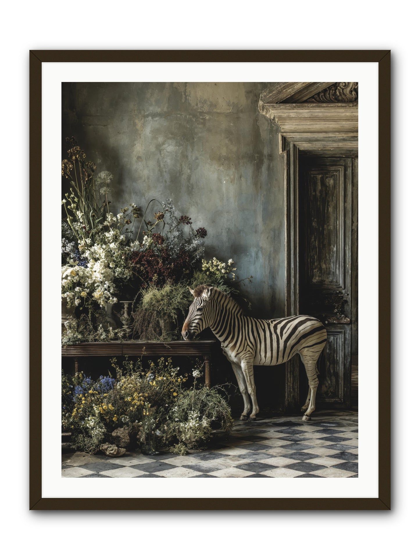 Silent Garden -- Framed Print - Black 30x40