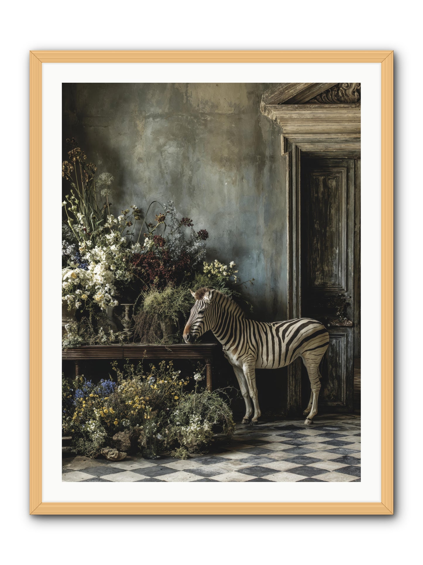 Silent Garden -- Framed Print - Natural 30x40