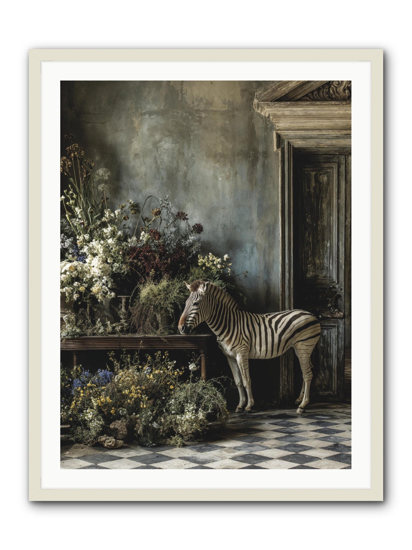 Silent Garden -- Framed Print - White 30x40