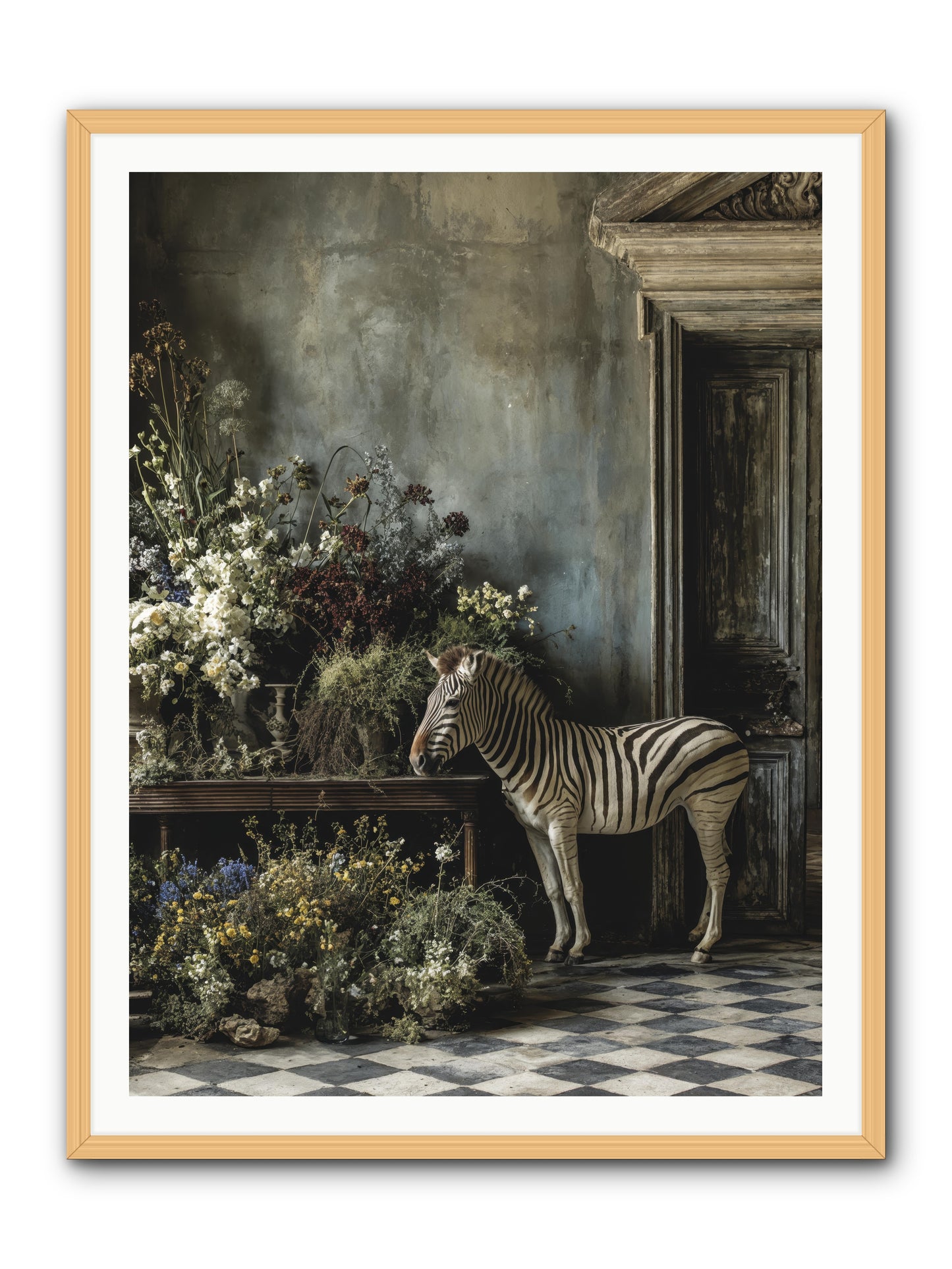Silent Garden -- Framed Print - Natural 36x48