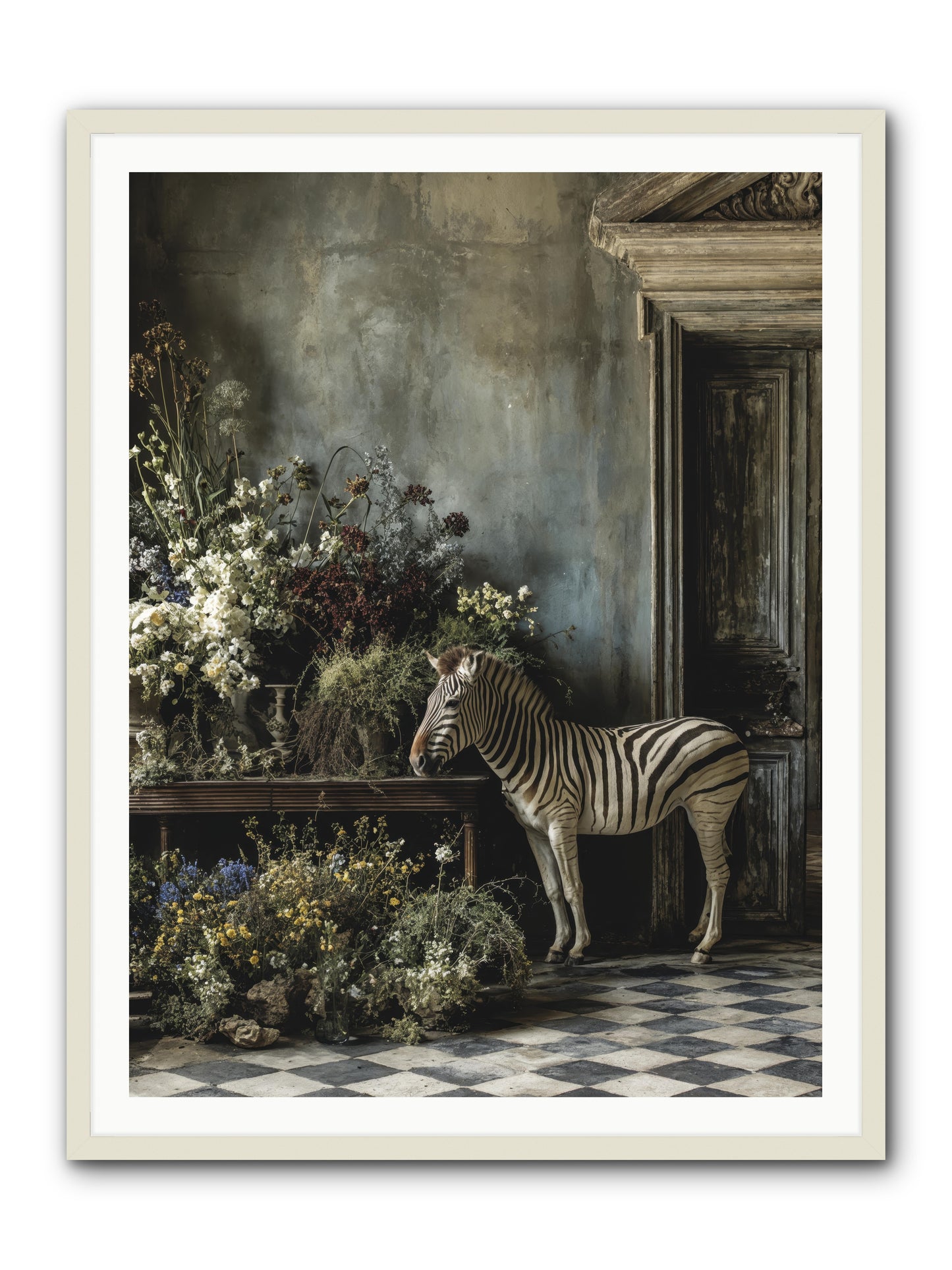 Silent Garden -- Framed Print - White 36x48